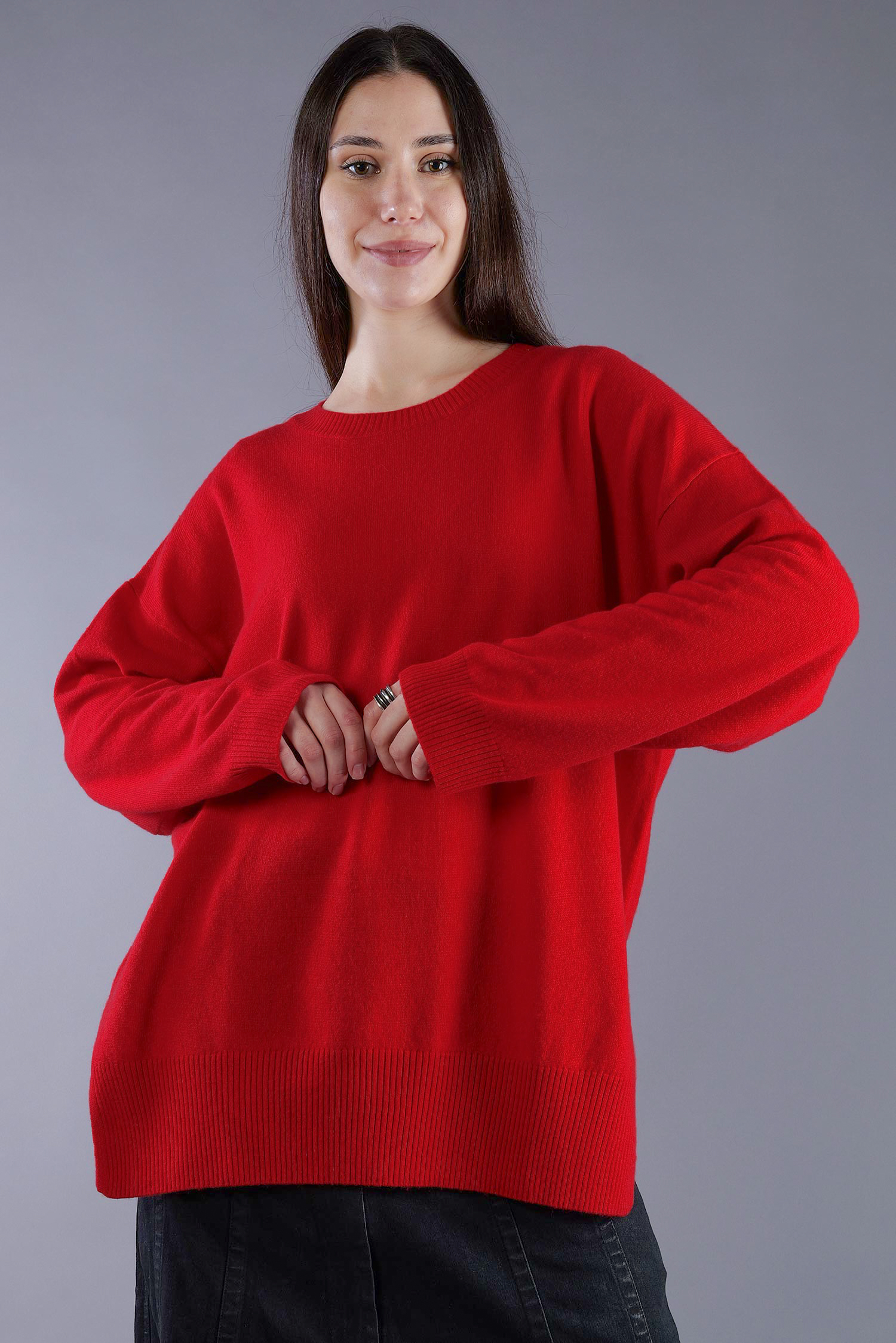 Kaschmir Pullover - Rhubarb Red - 24116A