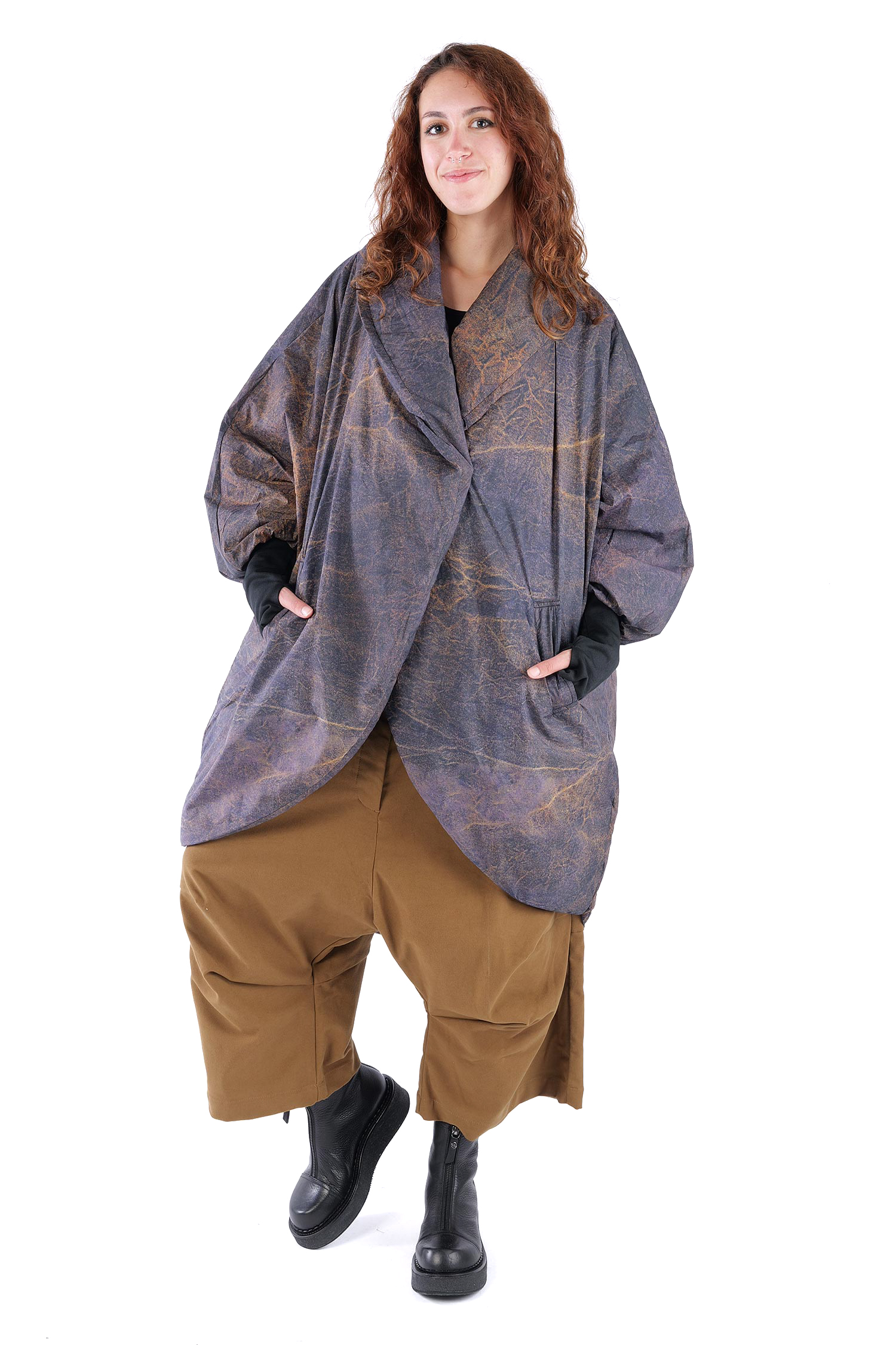 Oversize Wintermantel - Cognac Quartz - SX115
