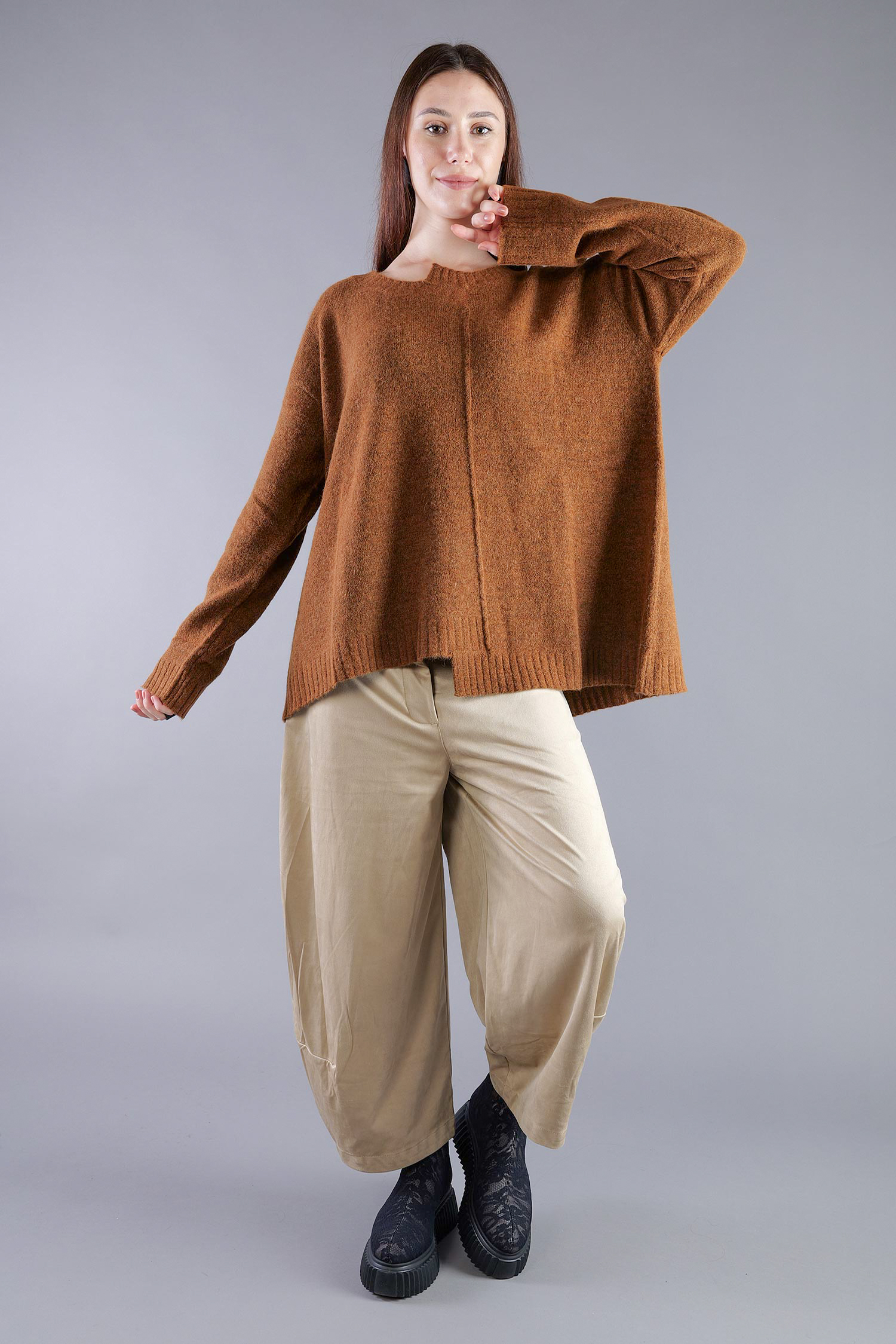 Strickpullover - Bronze melange - 2263310701