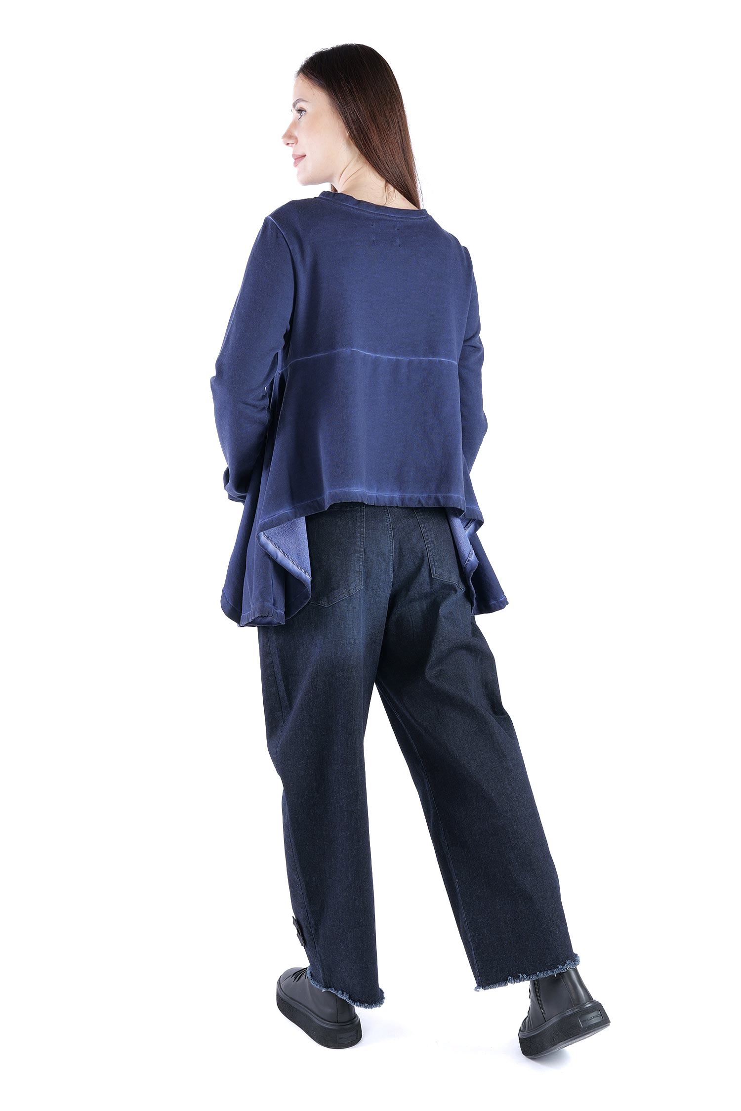 Asymmetrical sweat pullover - Ocean - 2135