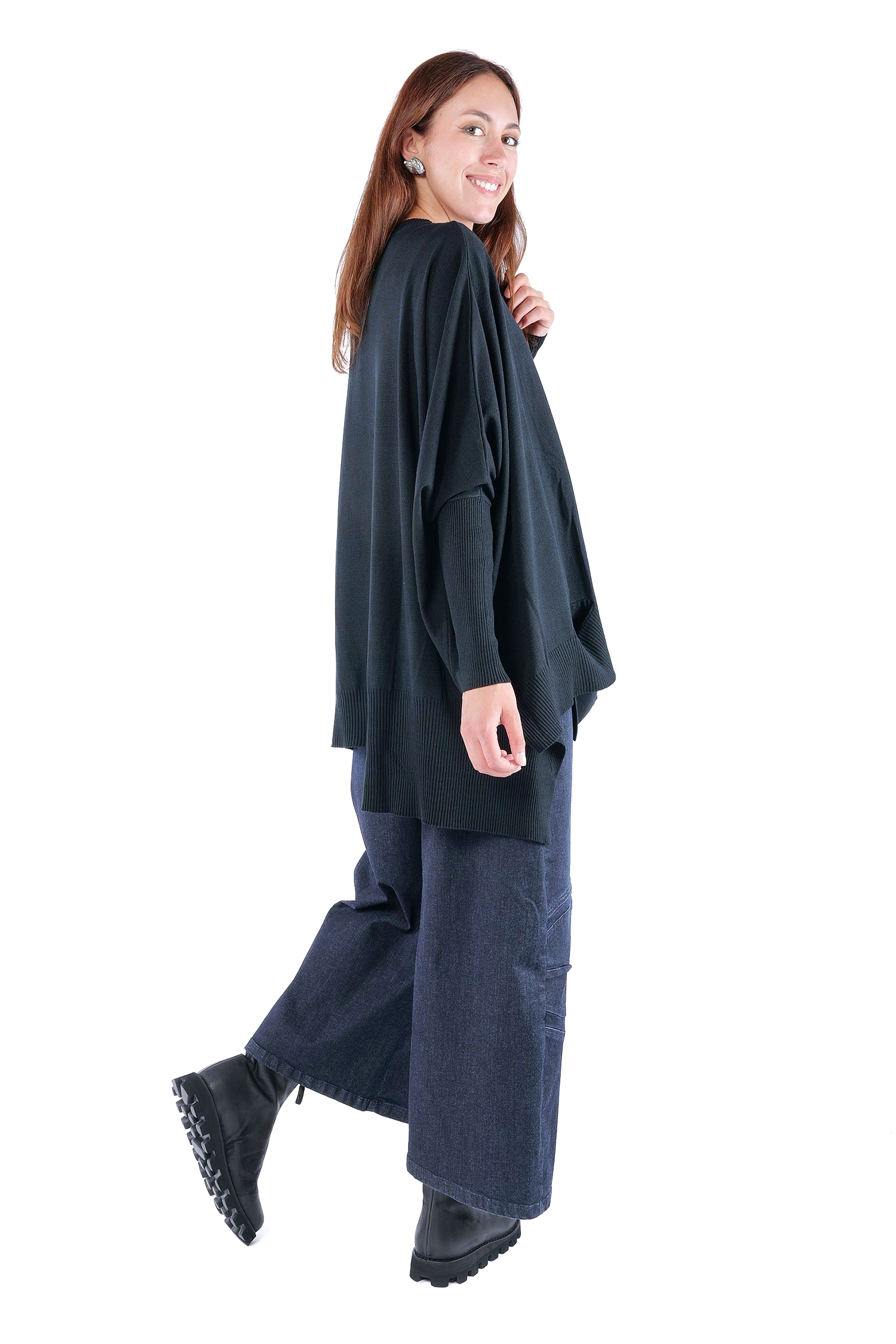 Oversize Strickpullover - Schwarz - 26.2-KHG445