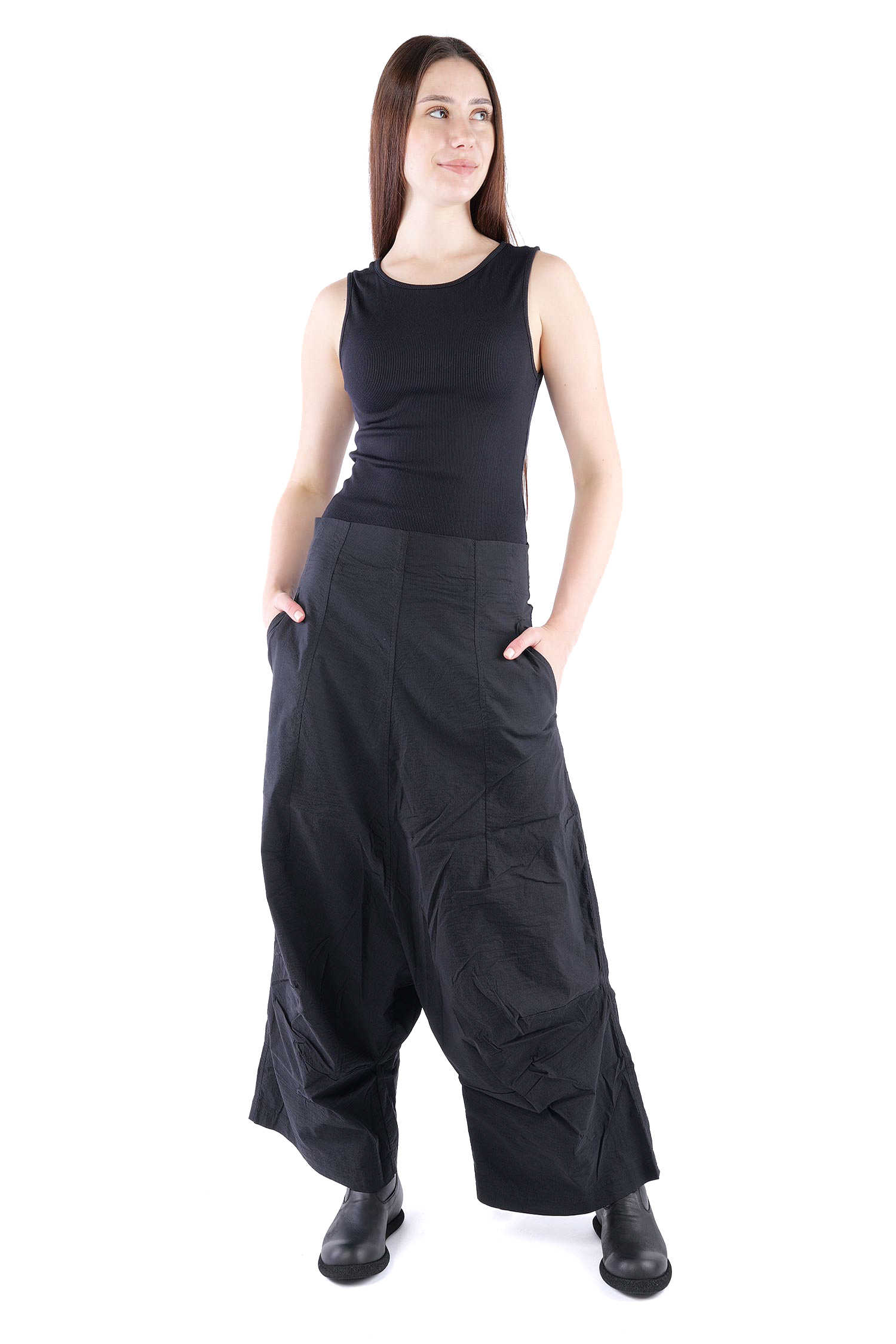 Wide stretch pants - Black - 2261240124