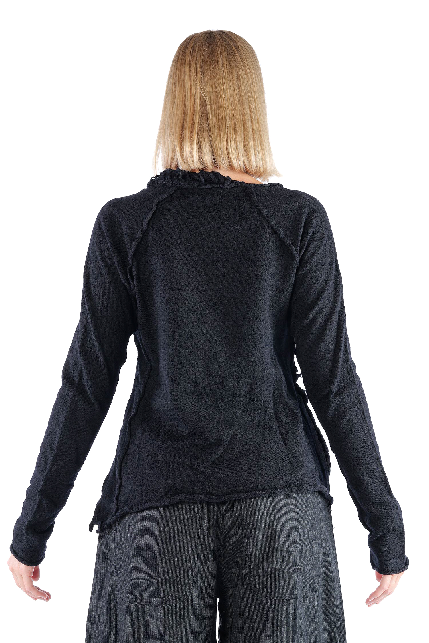 Dekorativer Wollpullover - Schwarz - 2262680705