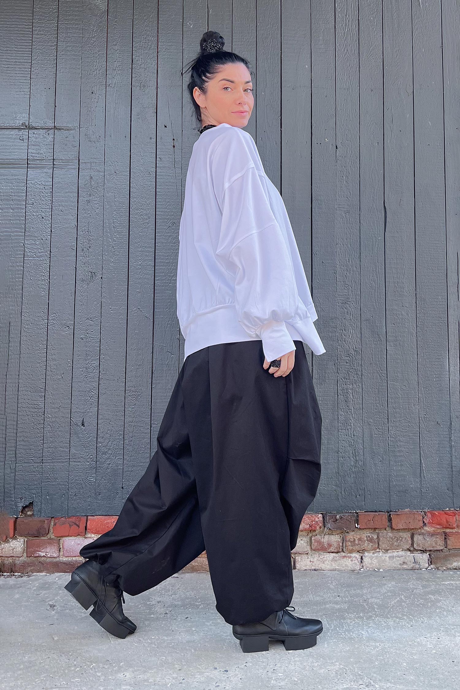 Wide pants - black - 1098