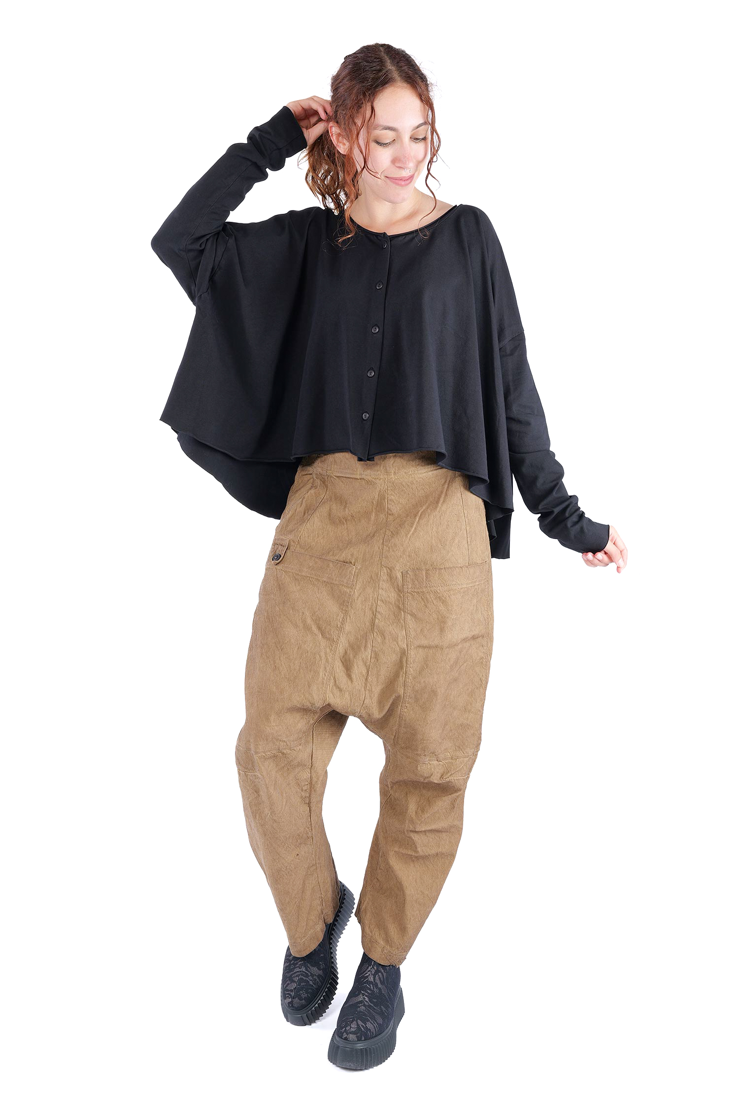 Oversize jersey jacket - Black - Soulviel