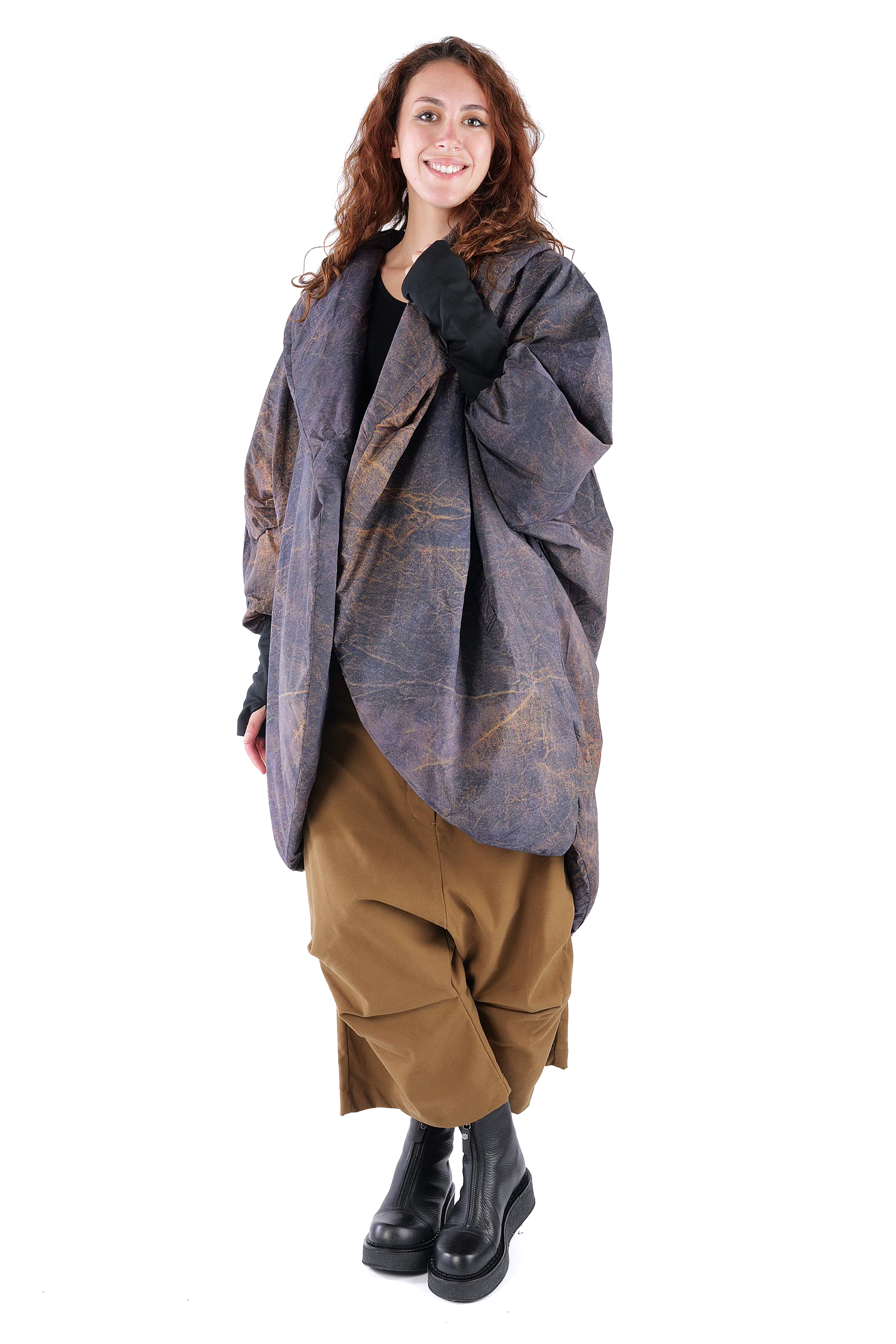 Oversize Wintermantel - Cognac Quartz - SX115