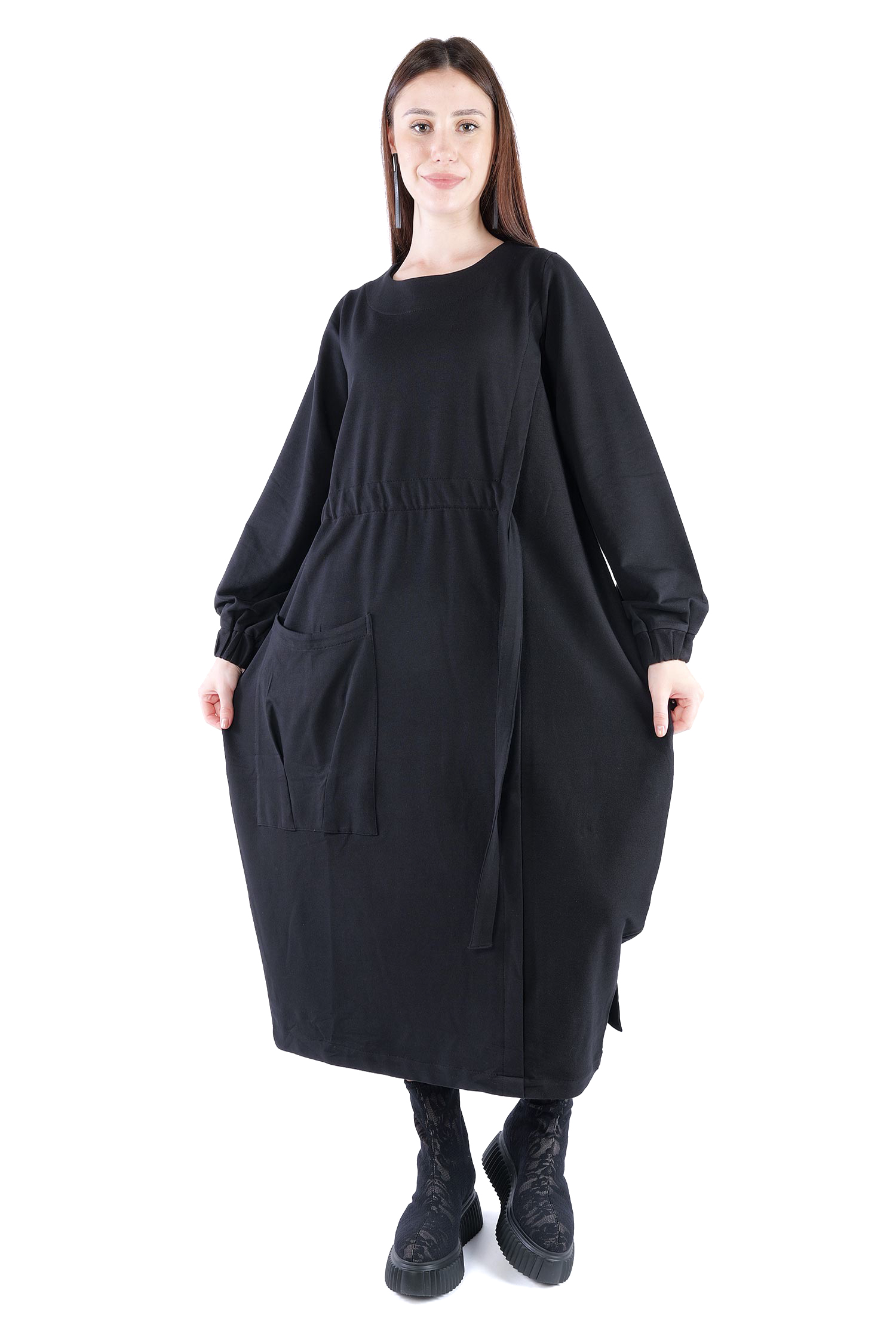 Asymmetrisches Kleid - Schwarz - 26.2-KHF108