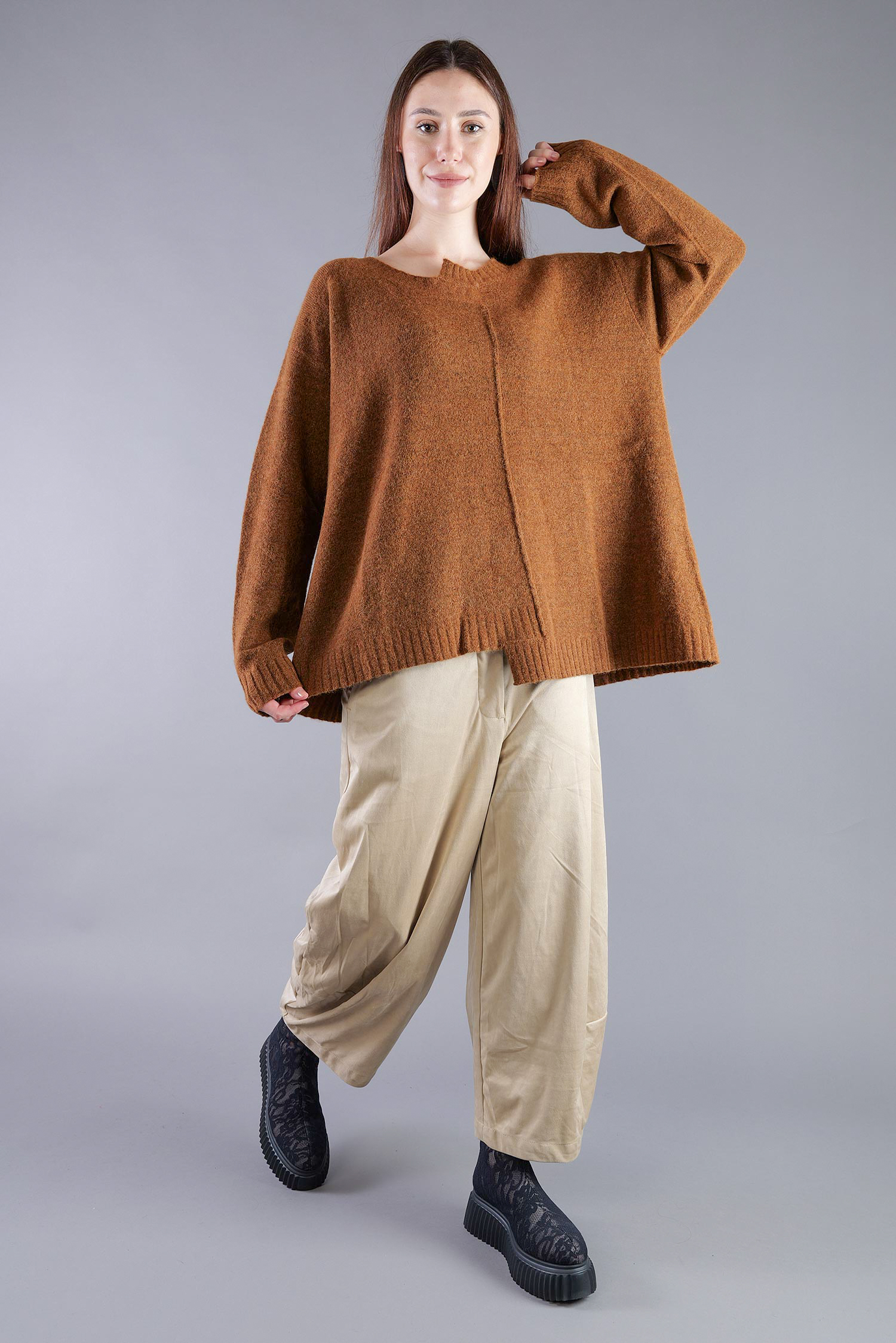 Strickpullover - Bronze melange - 2263310701