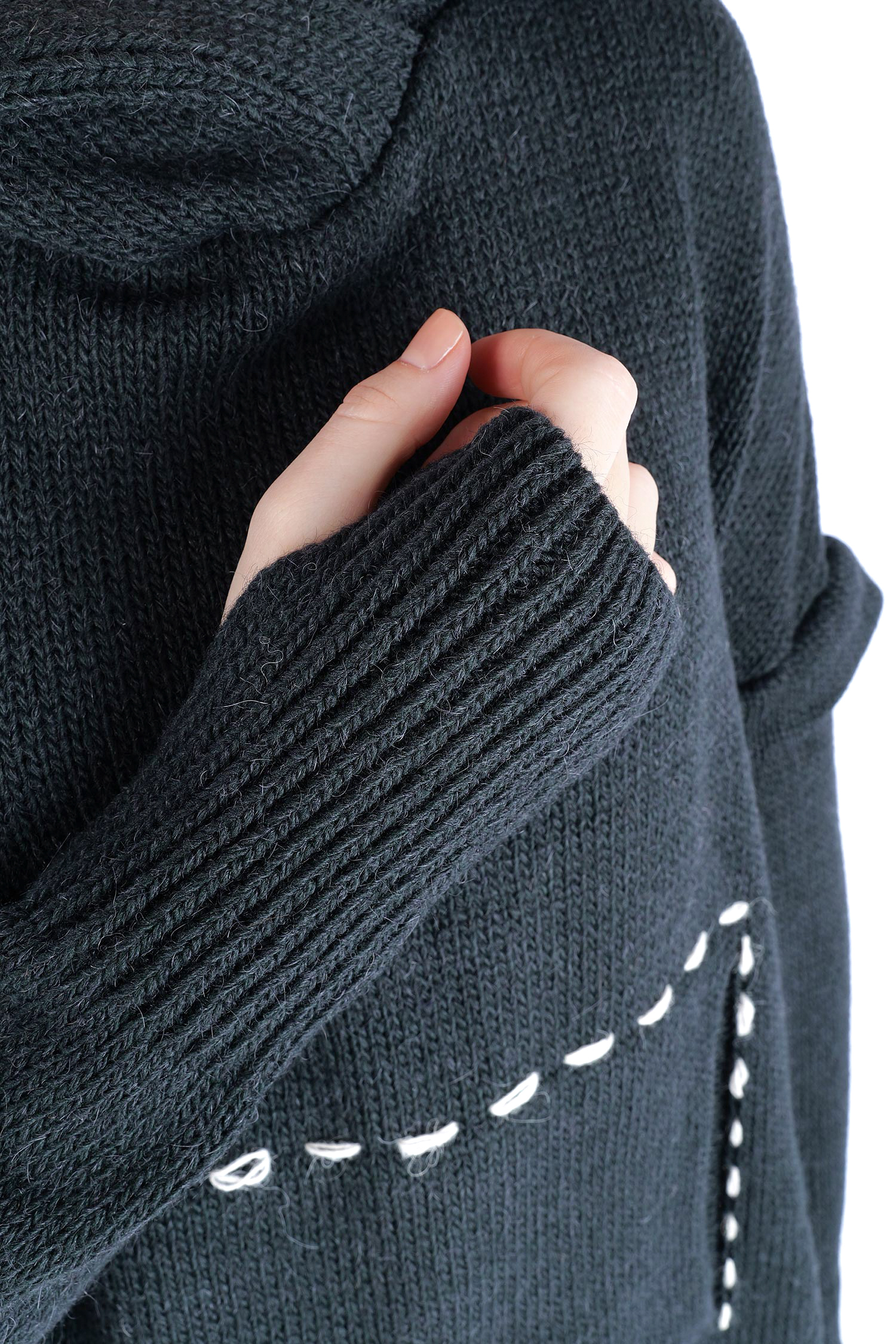 Strick Hoodie - Schwarz - Edooh