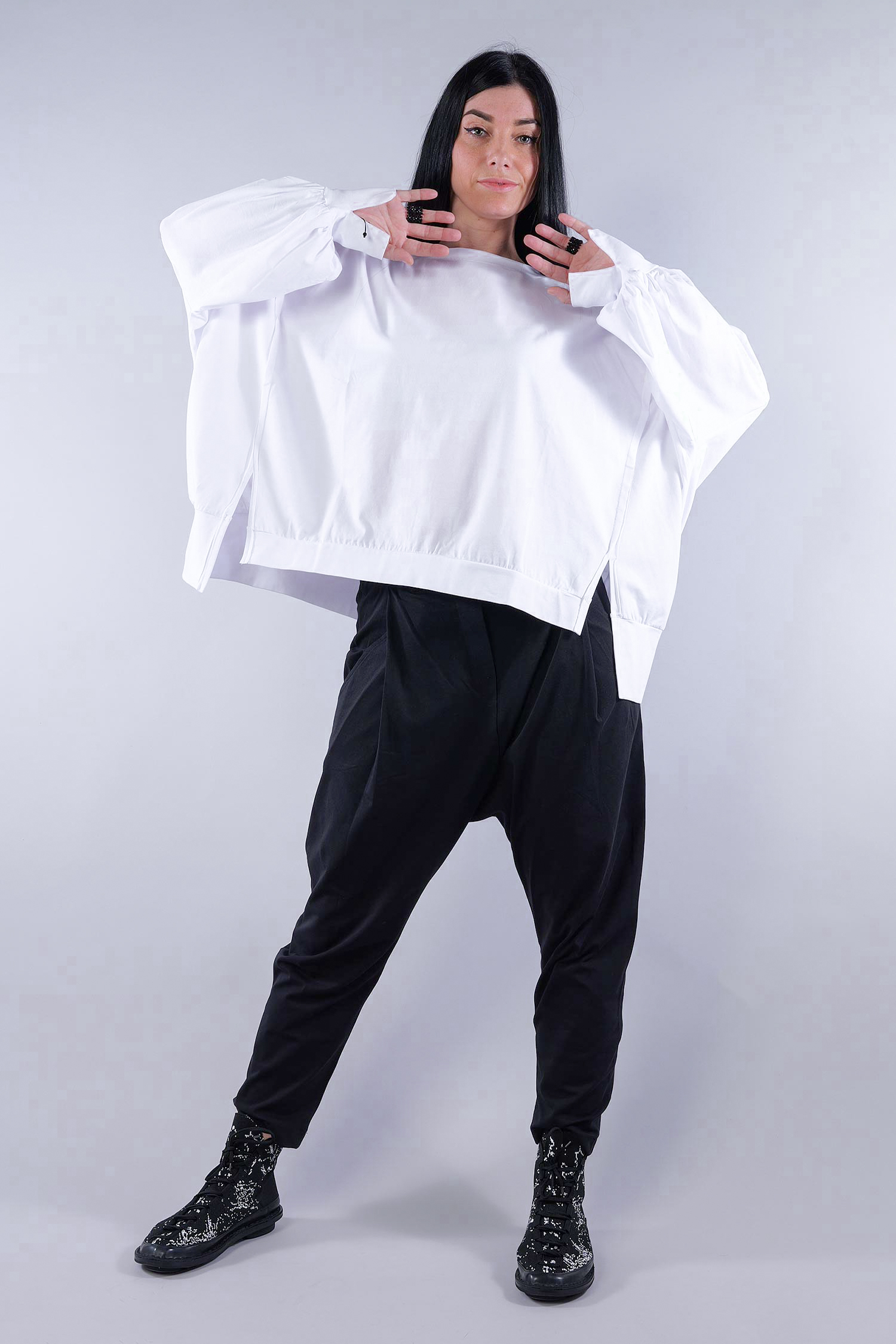 Oversize Jersey Pullover - Weiß - 26.1-KHJ123