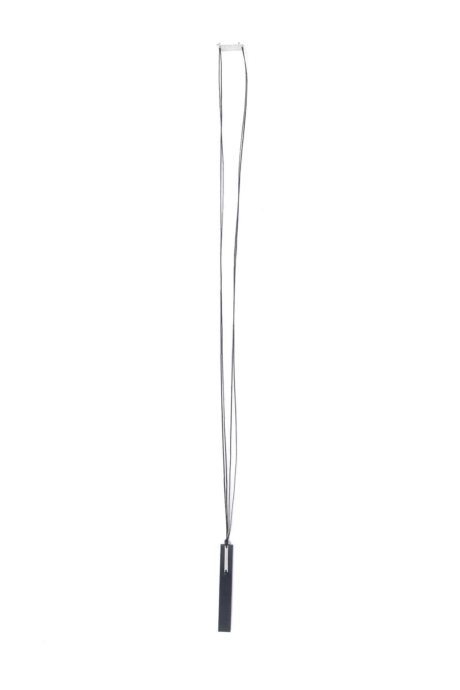 Rectangle necklace - Bar_ S_Mono Pendant - Black / Silver