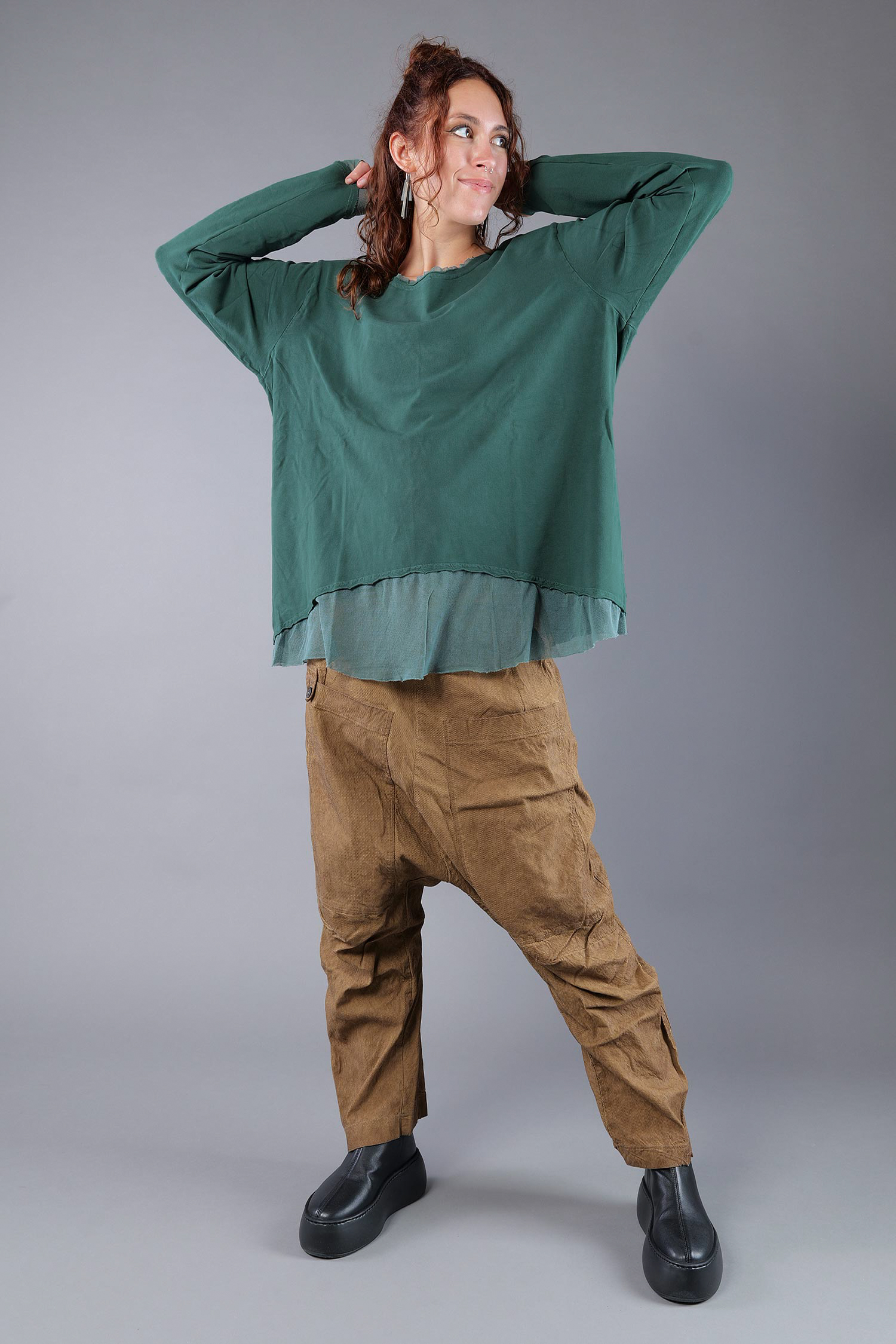 Shirt mit Tüll - Forest - 2263510502