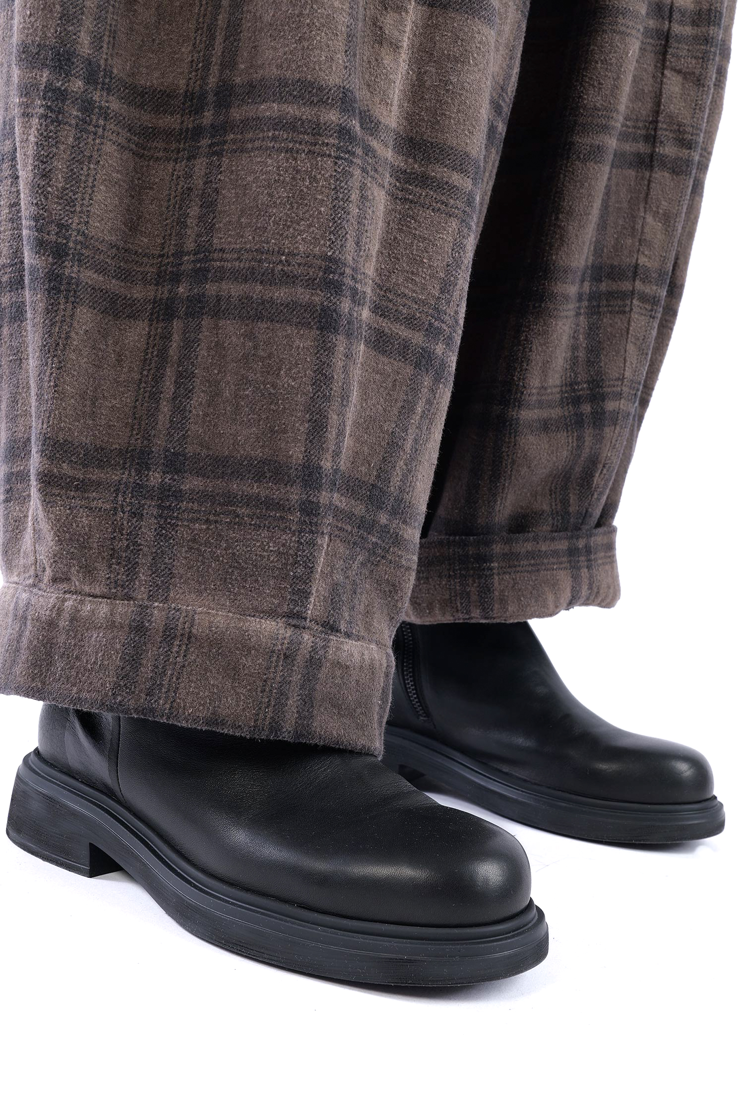 Wide pants - Truffle old dye check - Alido