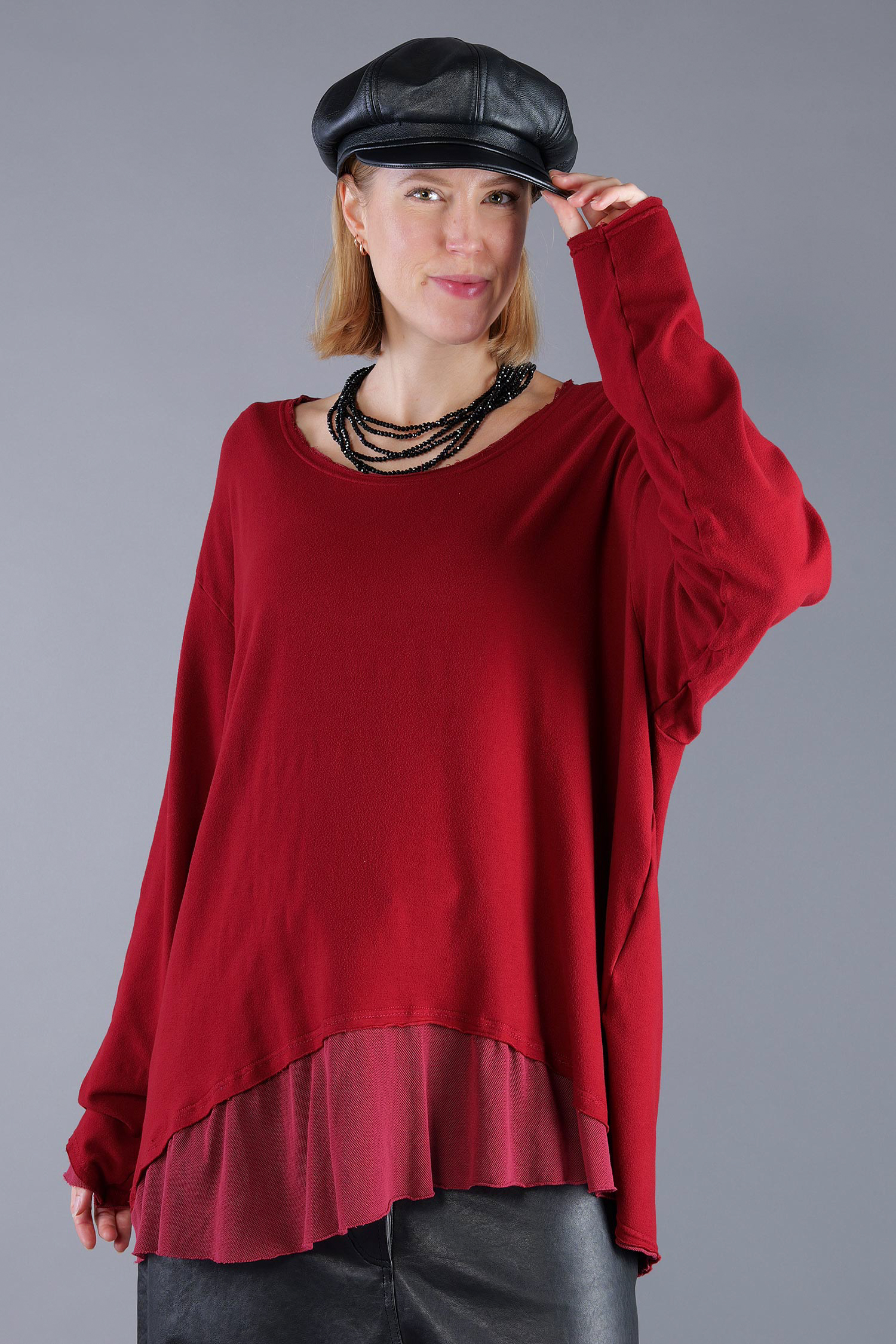 Shirt mit Tüll - Lava - 2263510502