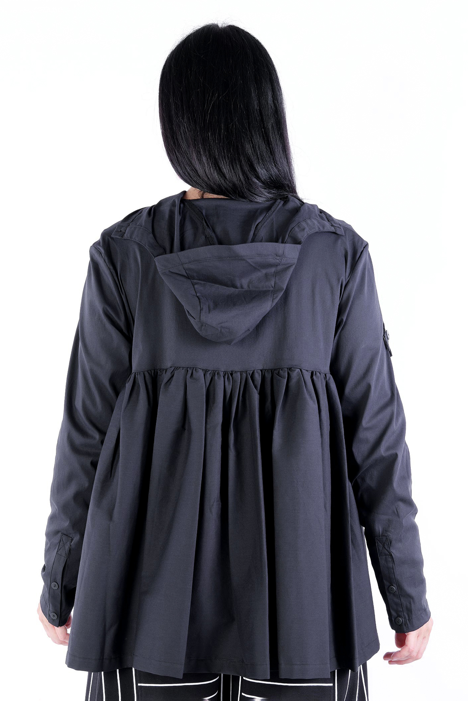 Elastische Bluse - Schwarz - 4002