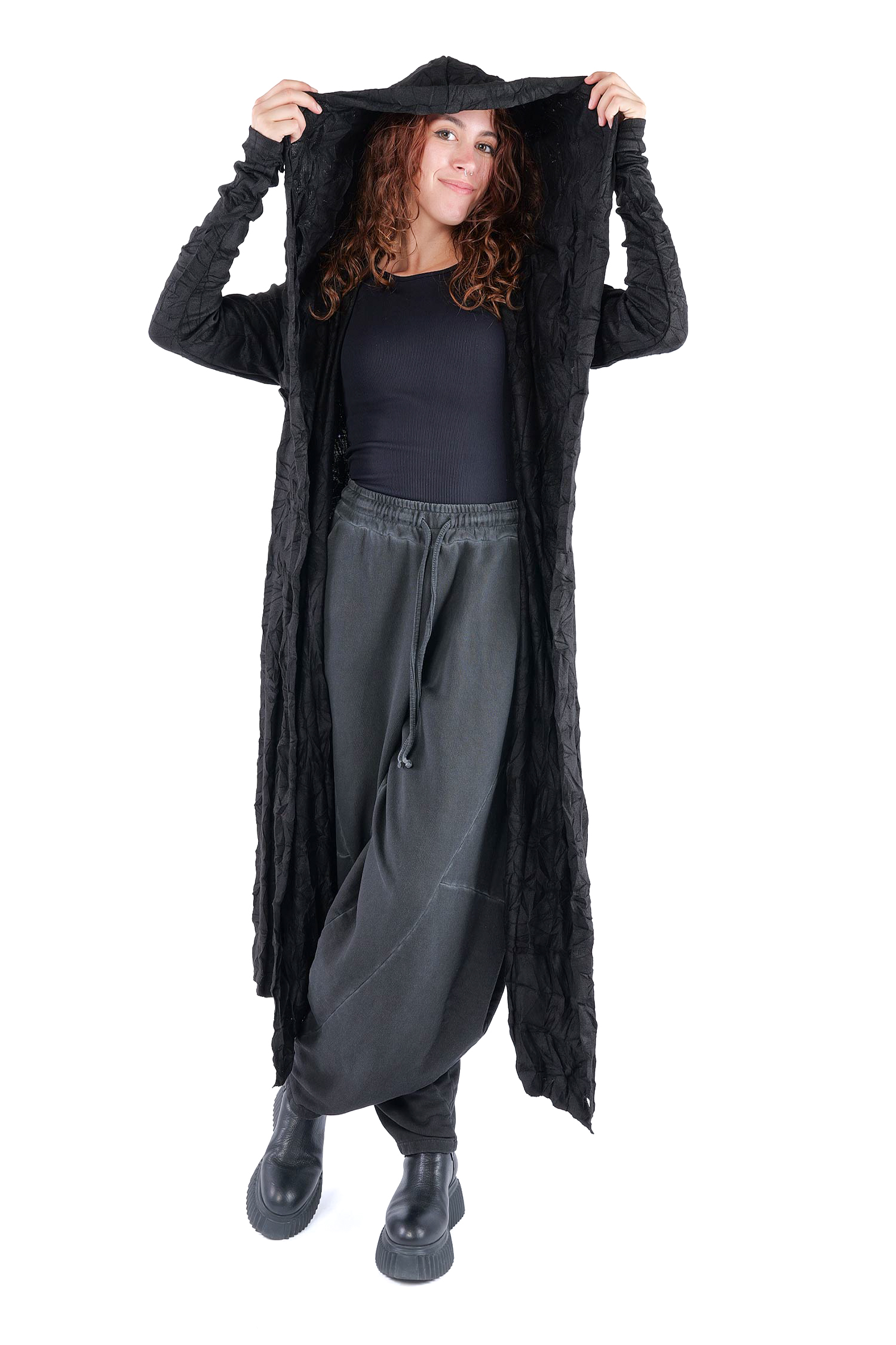 Long cardigan - Black - W5446
