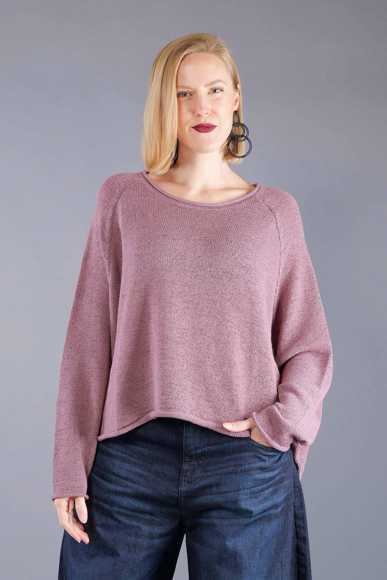 Oversized knitted pullover - Crystal - 2263720713