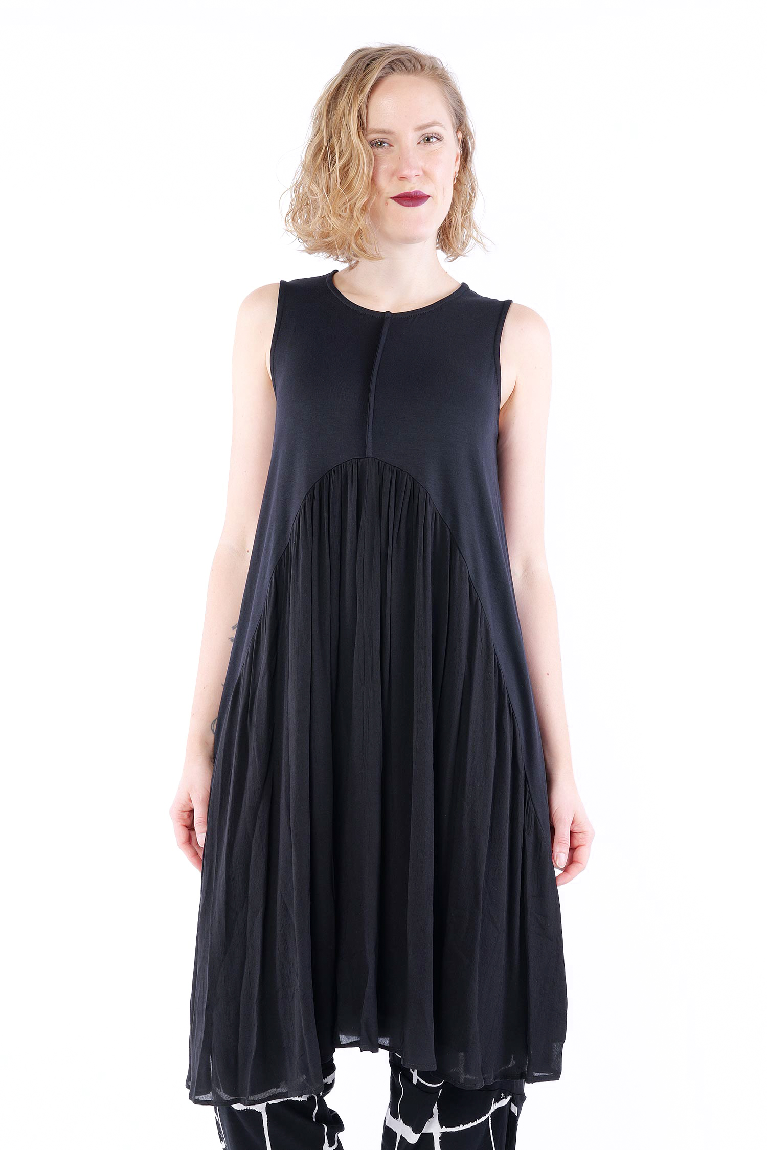 Langes gerüschtes Top - Schwarz - 860884