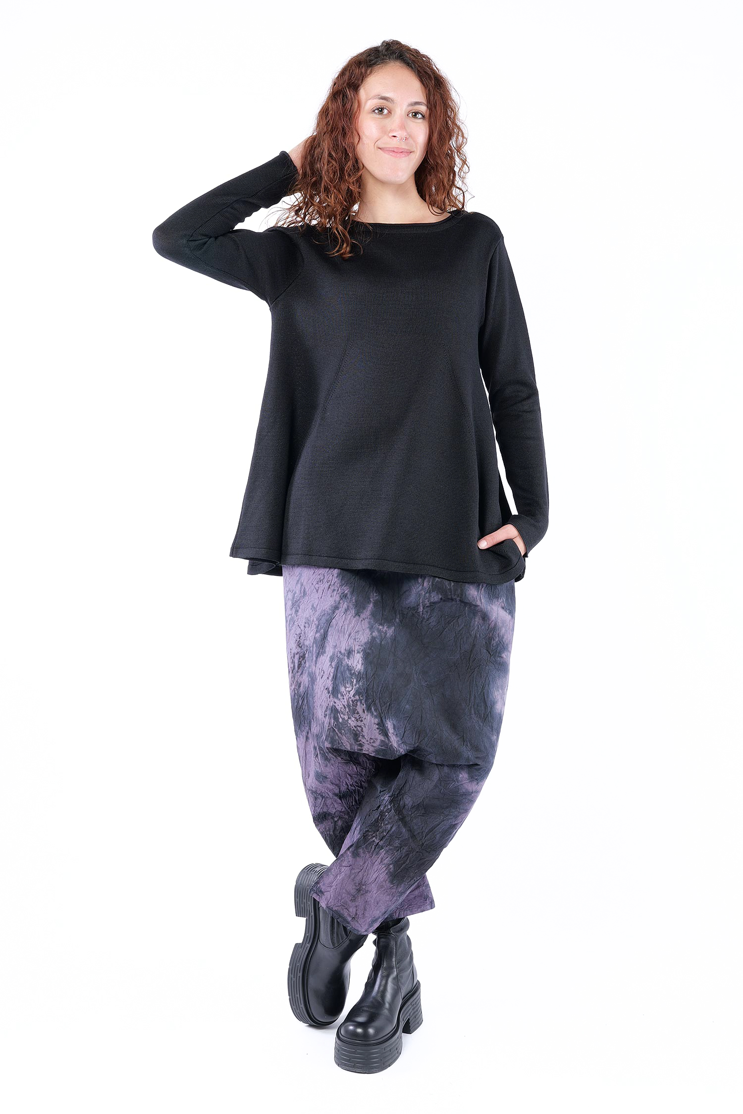A-Linien Pullover - Schwarz - 26.2-KHG415