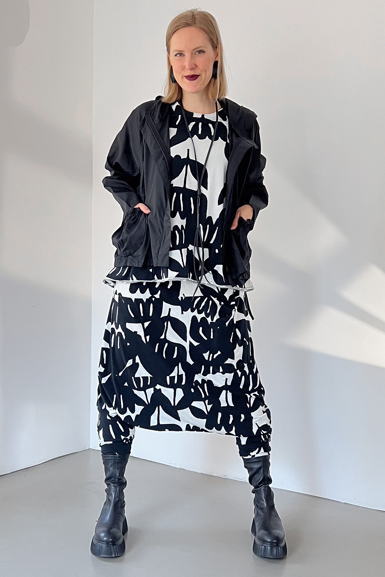 Oversize Regenjacke - Schwarz - 1263211114