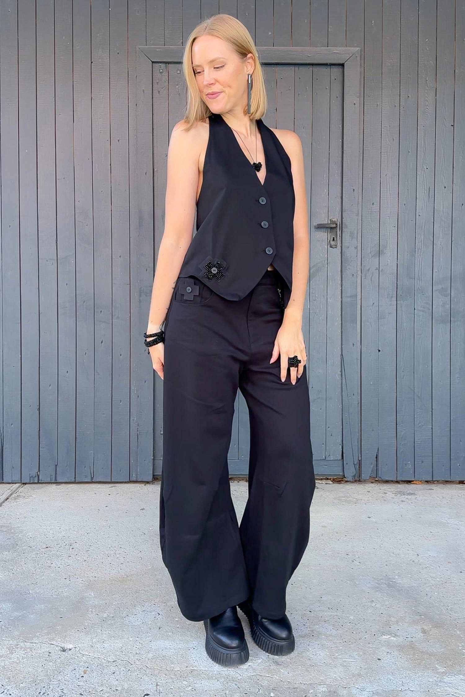 Stretch vest - Black - 4036