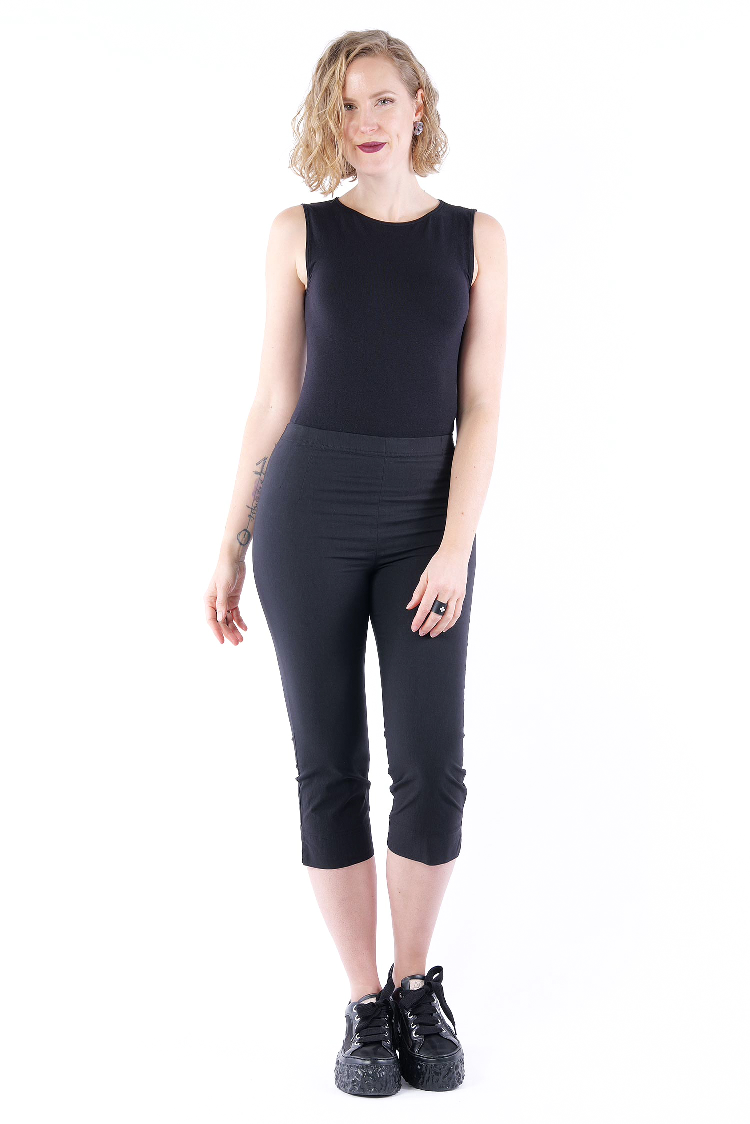 ¾ Stretchhose - Schwarz - 1263630108