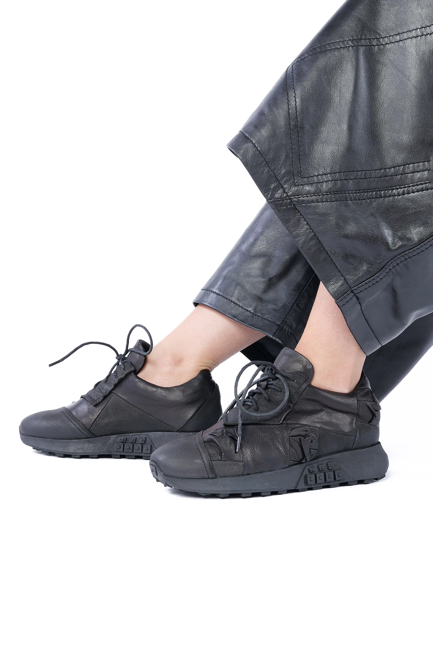 Leder Sneaker - Schwarz - Oliver