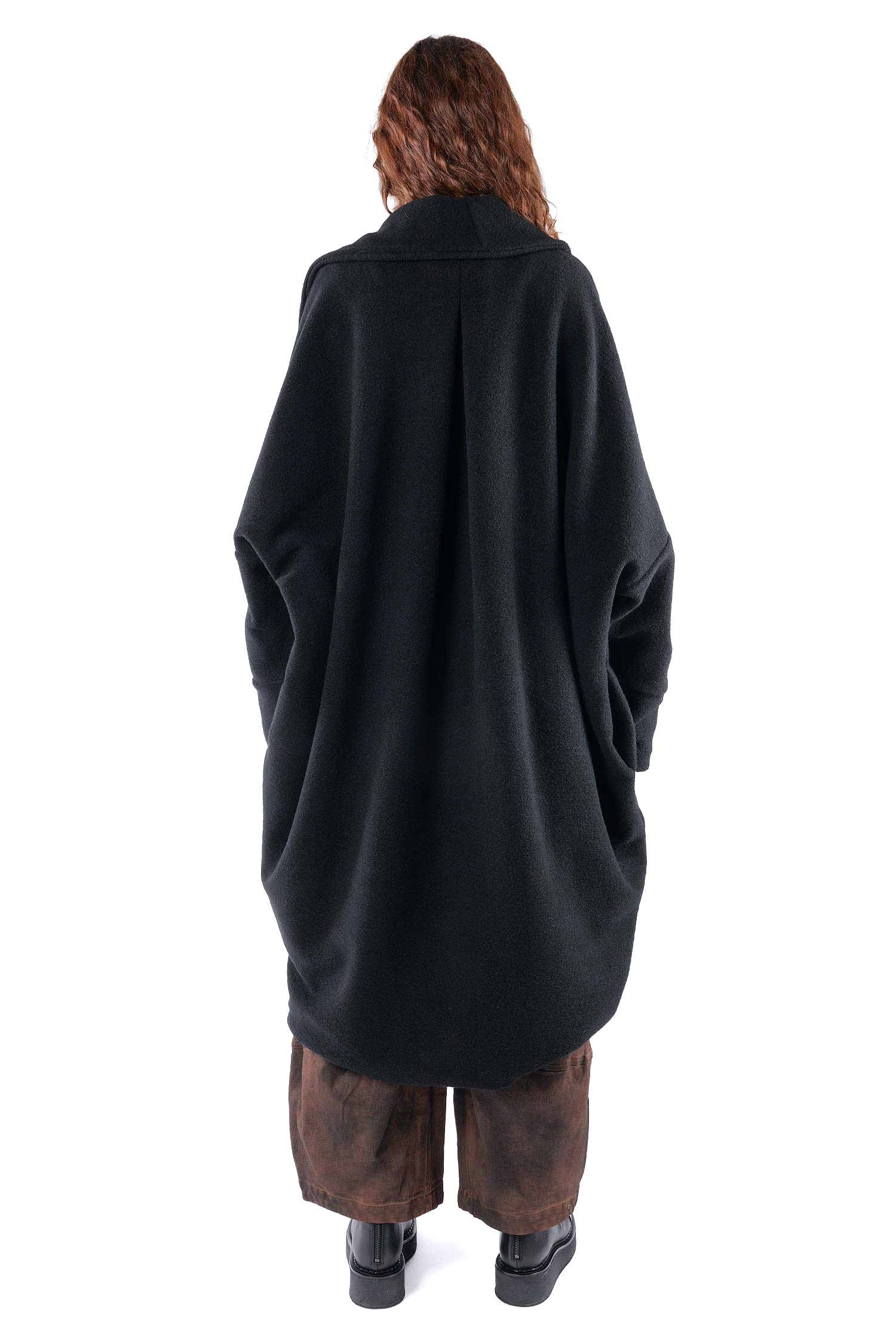 Oversize Winterstrickmantel - Schwarz - S487