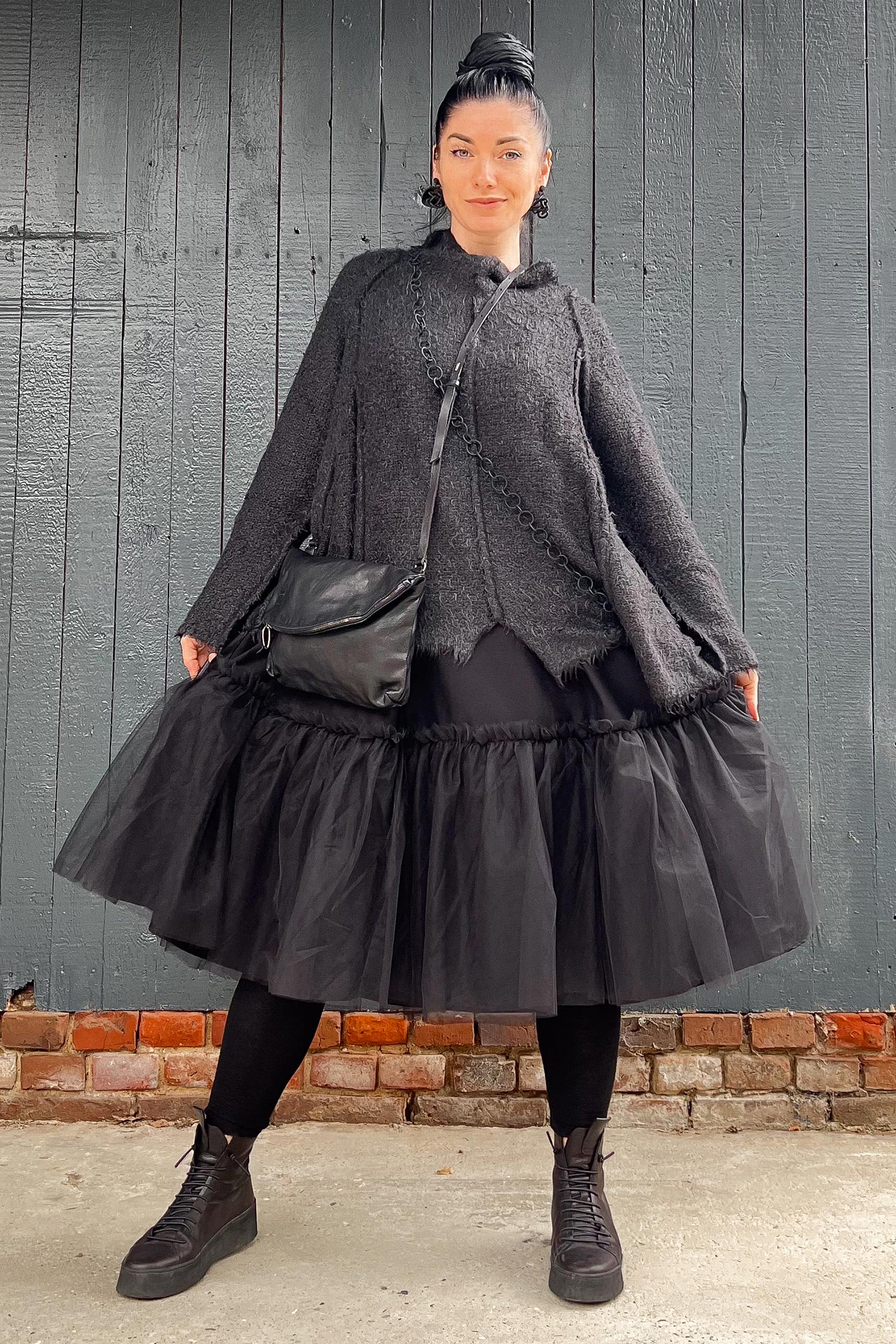 A-Linien Kleid - Schwarz - 1117