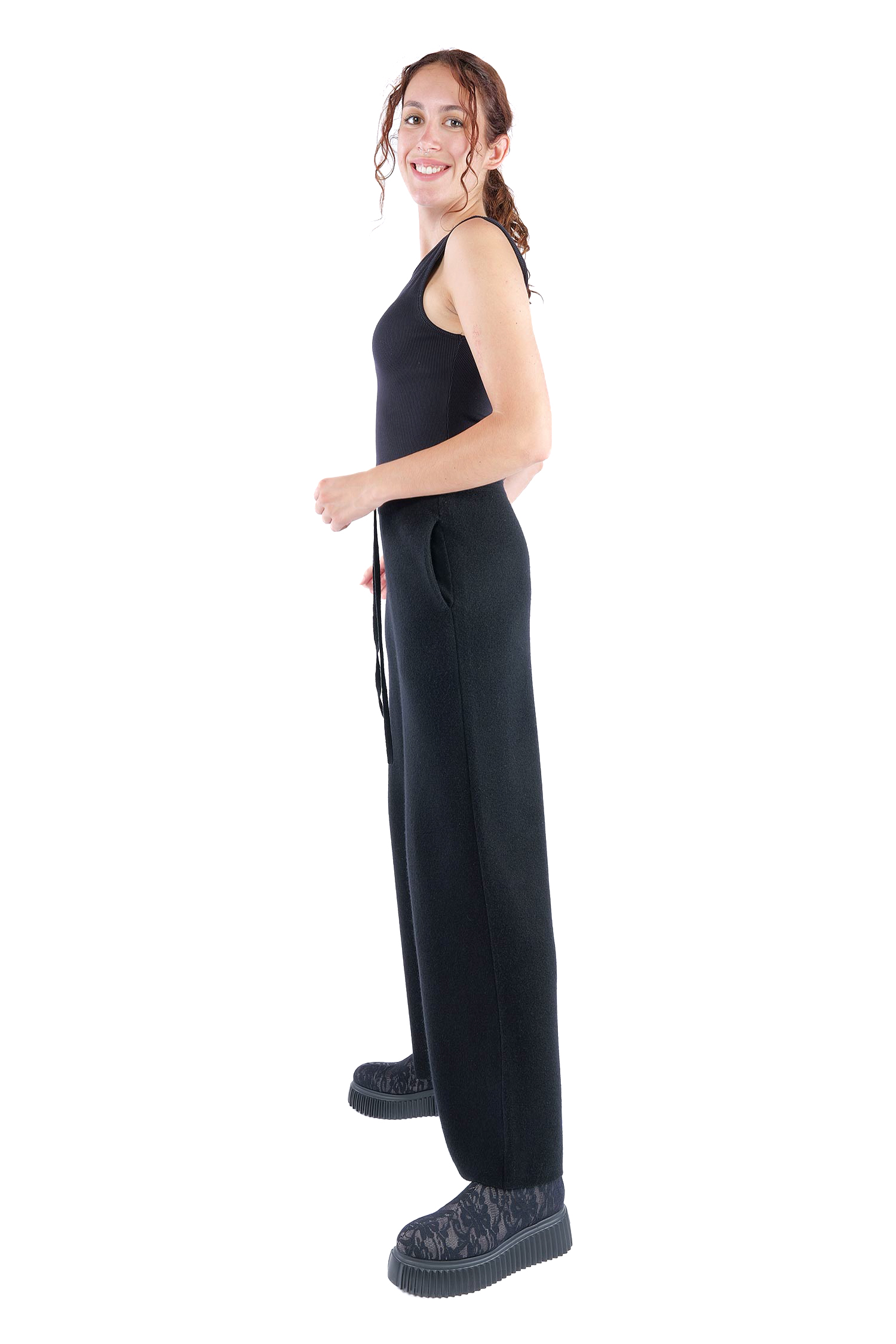 Kaschmir Hose - Schwarz - 26129