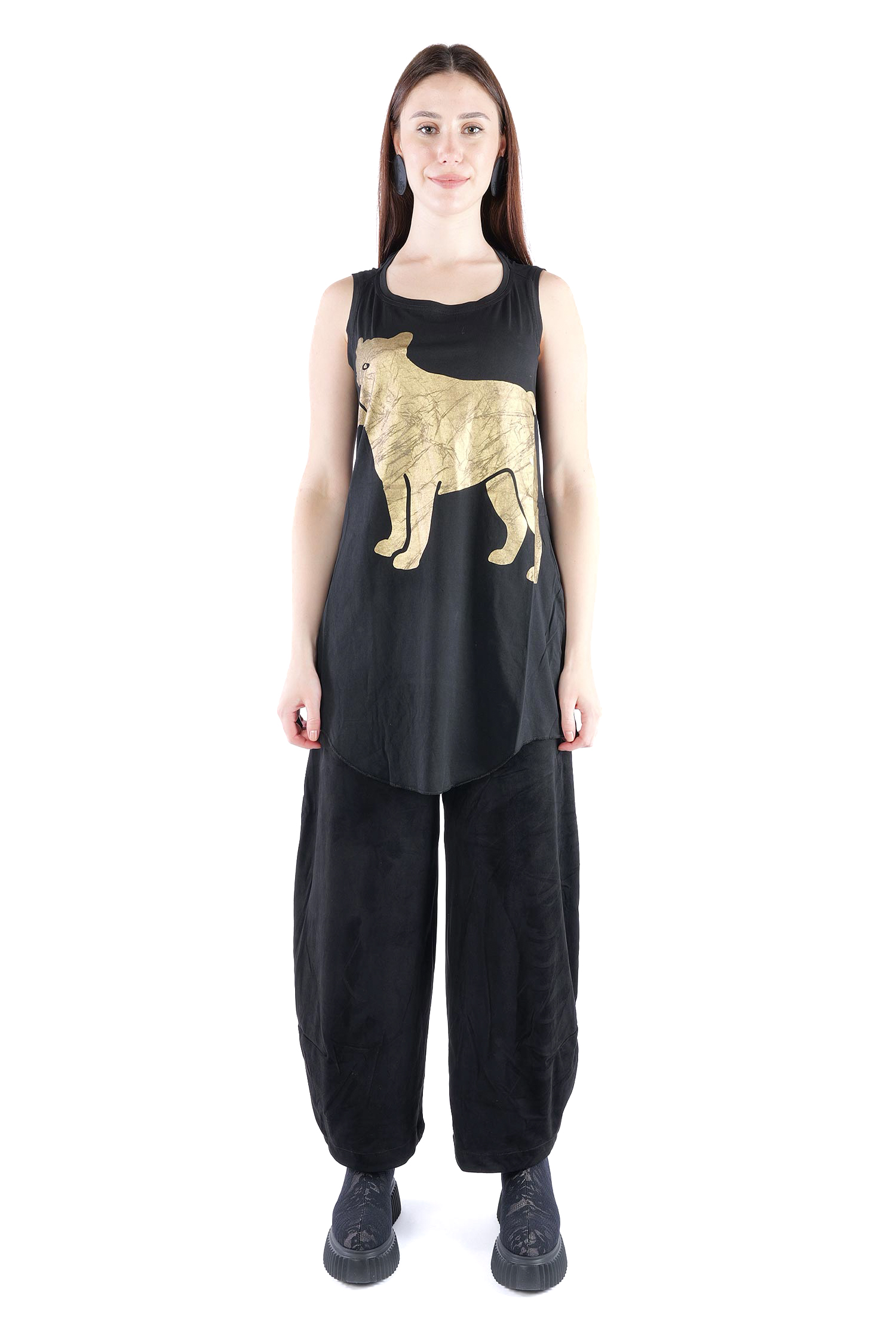 Top mit Print - Black print - 2261300805