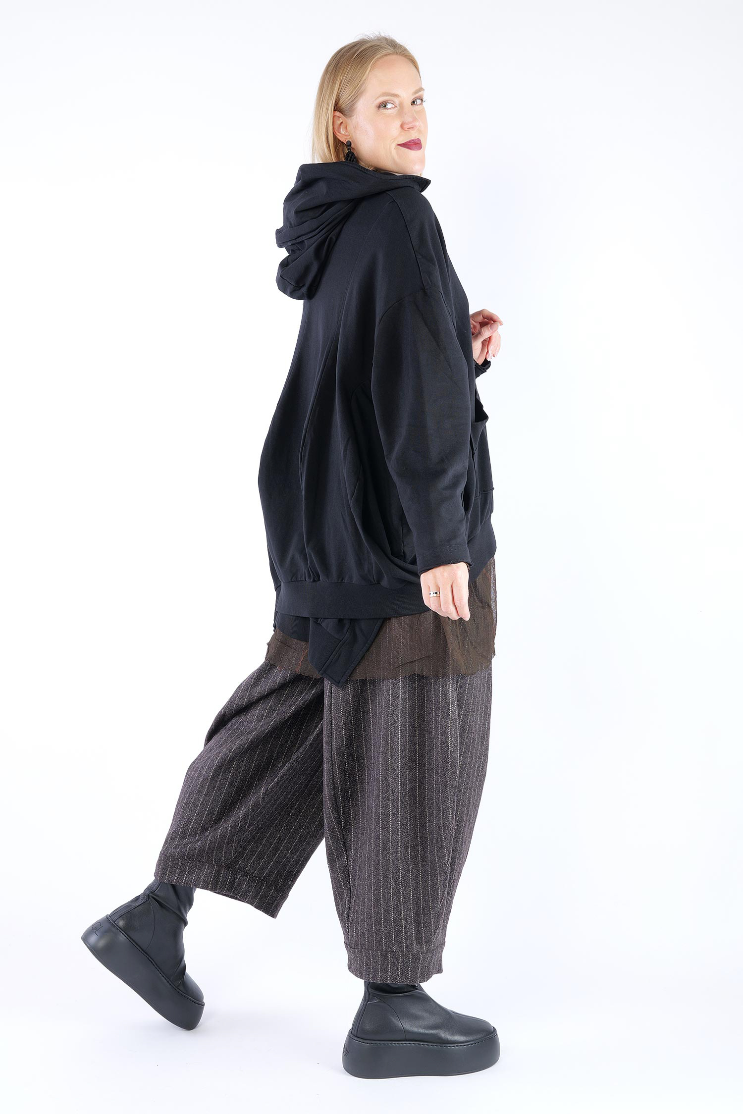 Oversize Sweatjacke - Schwarz - 2263251102