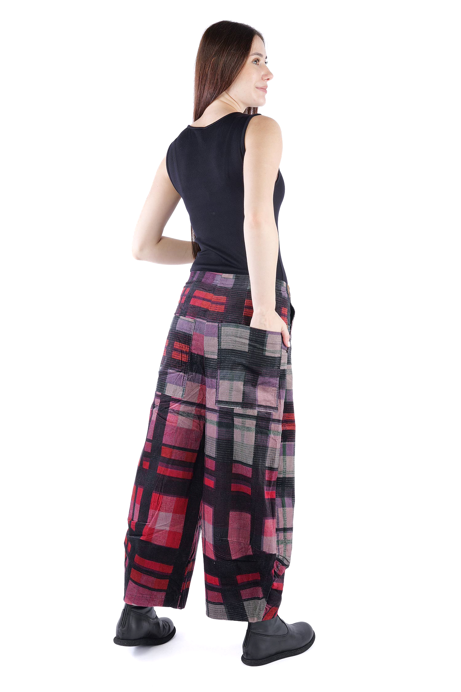 Feincord Hose - Check multicolor - 2263230104