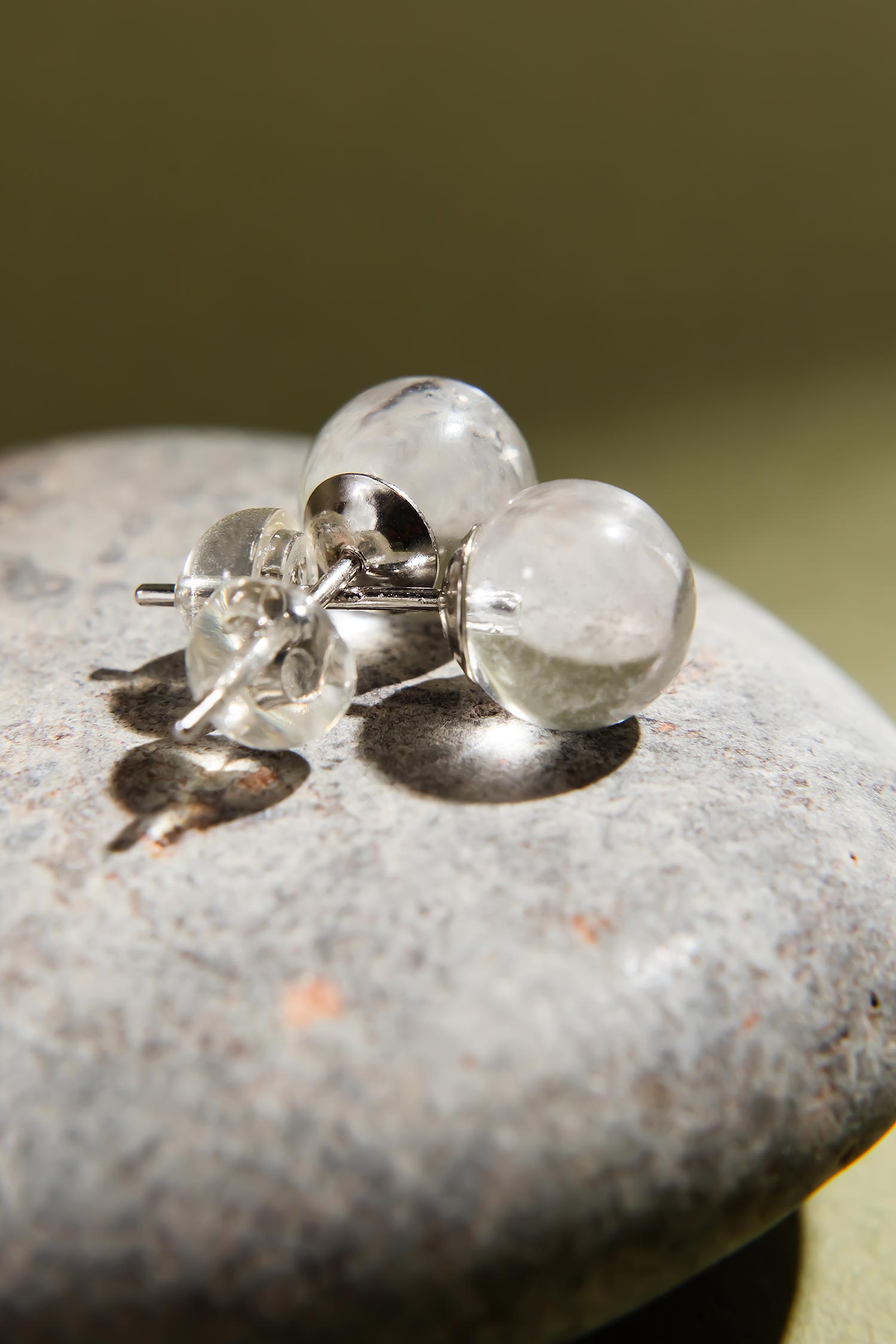 Bergkristall Ohrstecker 8mm