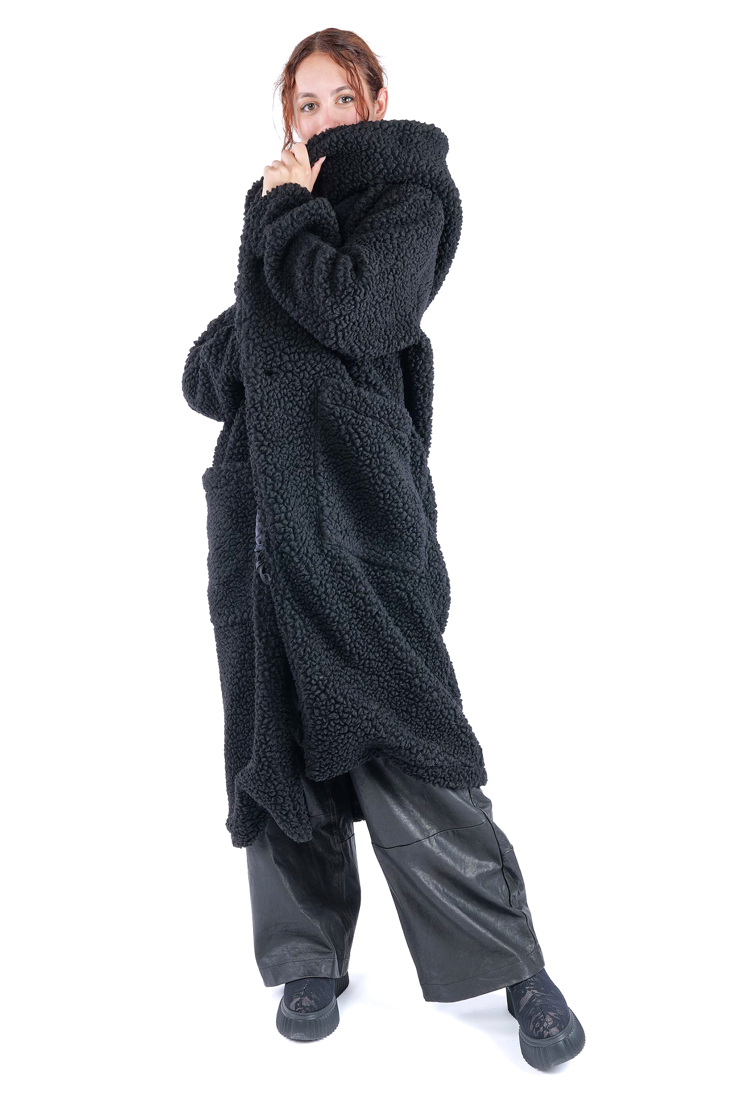 Kuscheliger Mantel - Schwarz - W206