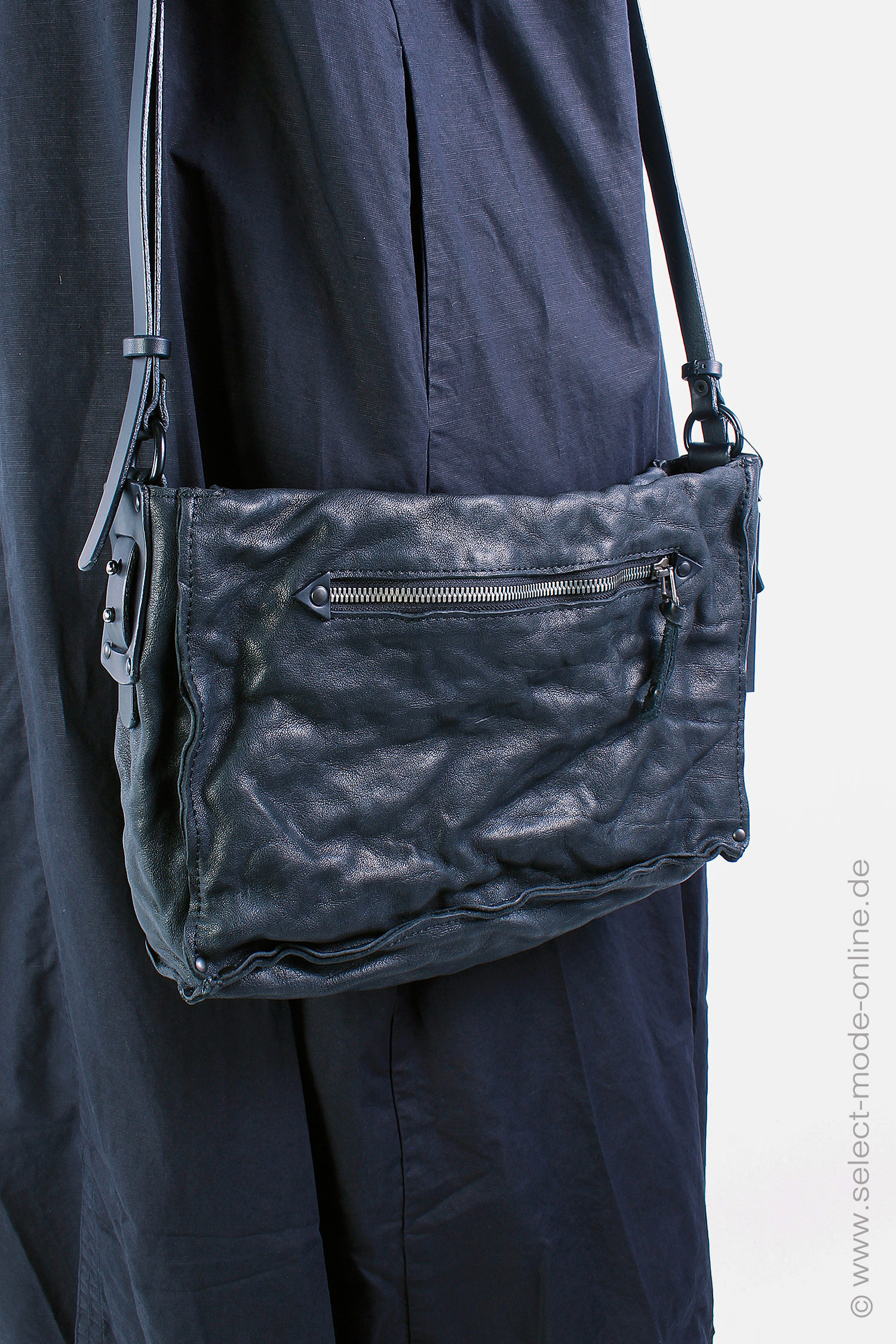Leder Handtasche - schwarz - Muto