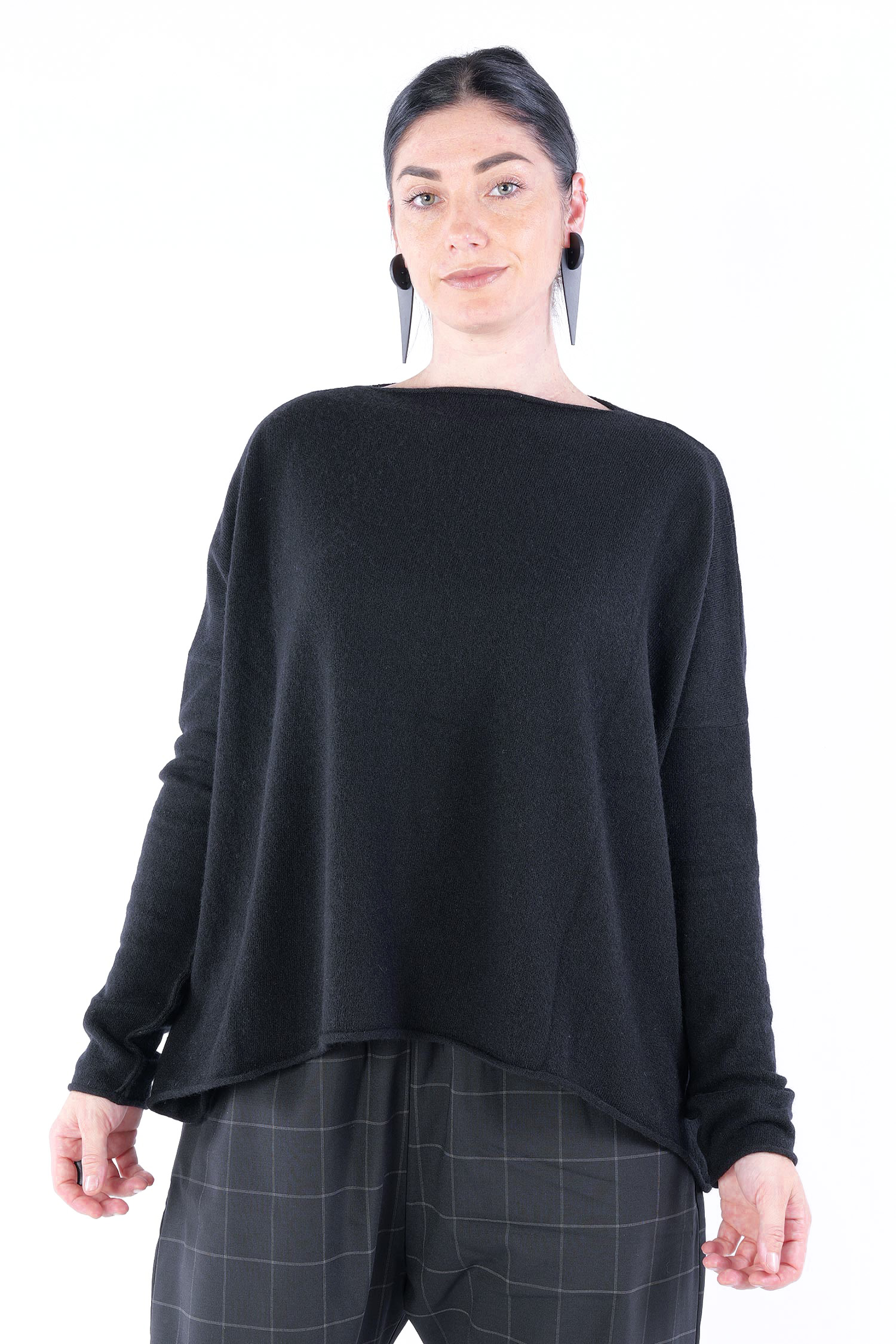 Oversize Strickpullover - Schwarz - I26.3261