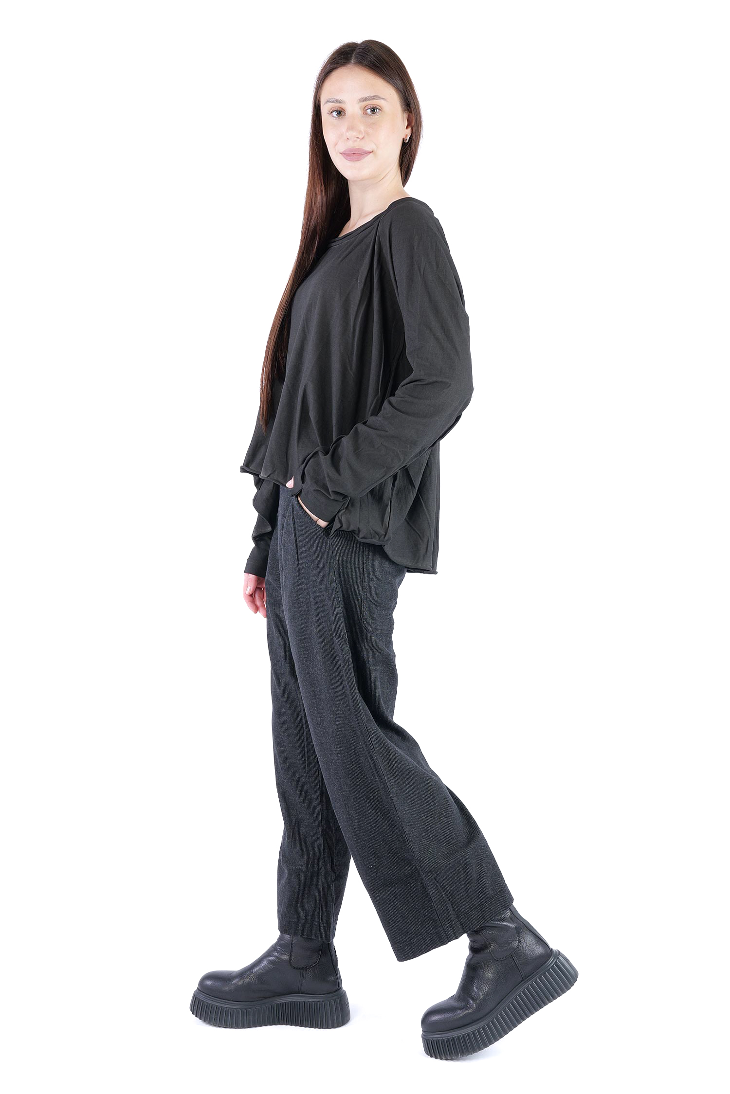 Oversize Jerseypullover - Black cloud - 2262560506