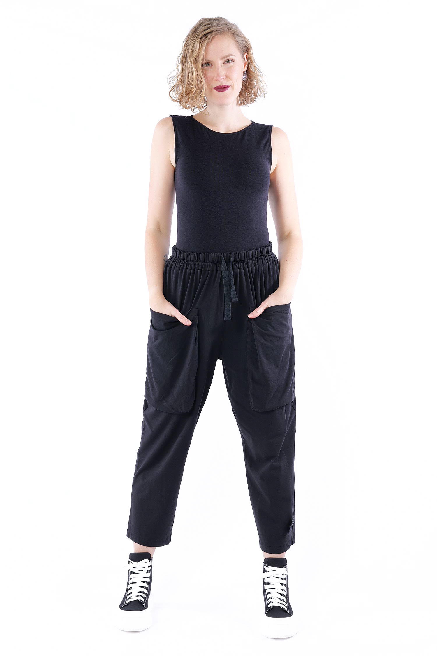 Bequeme Jerseyhose - Schwarz - 10006