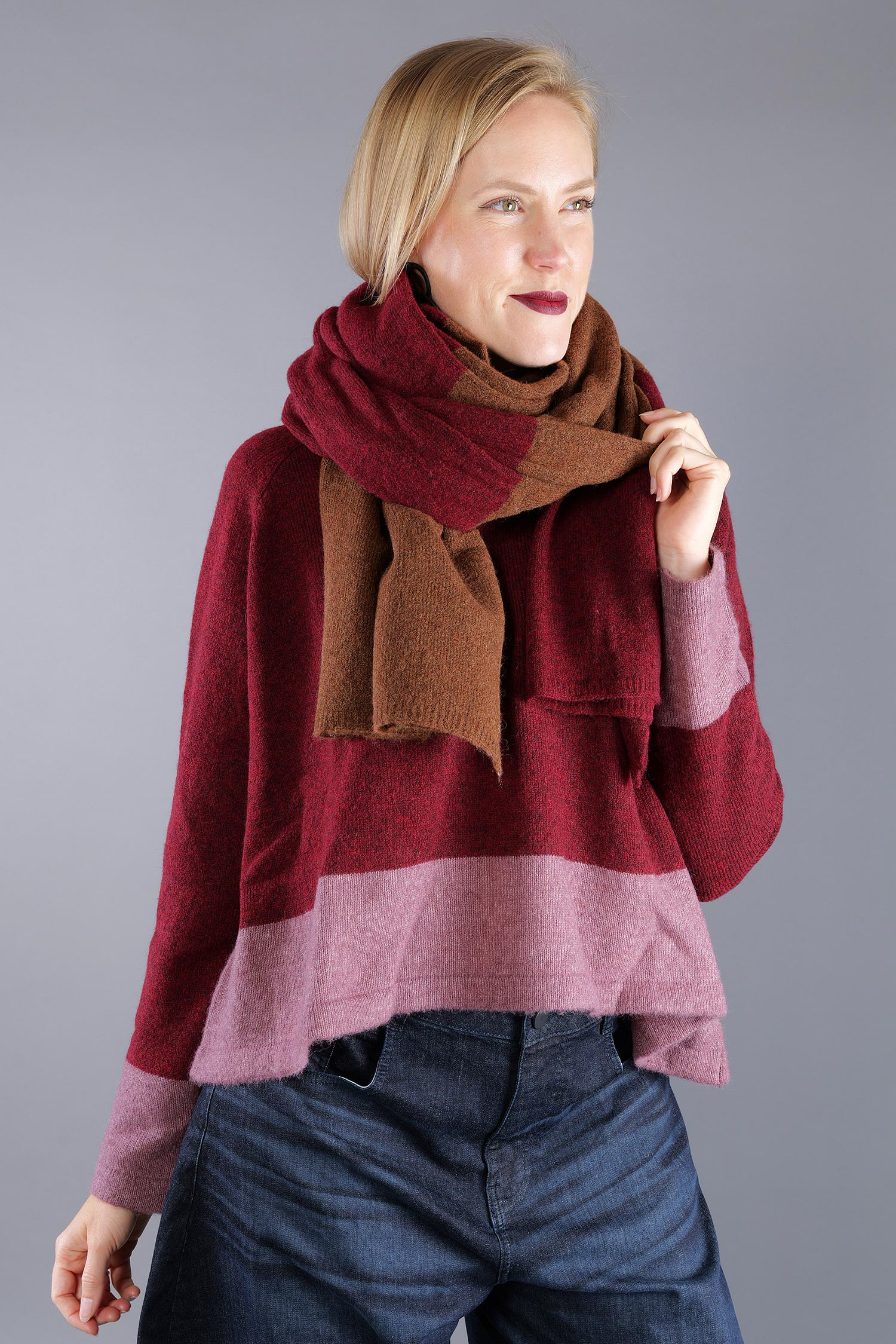 Knitted scarf - Bronze lava - 2263487705