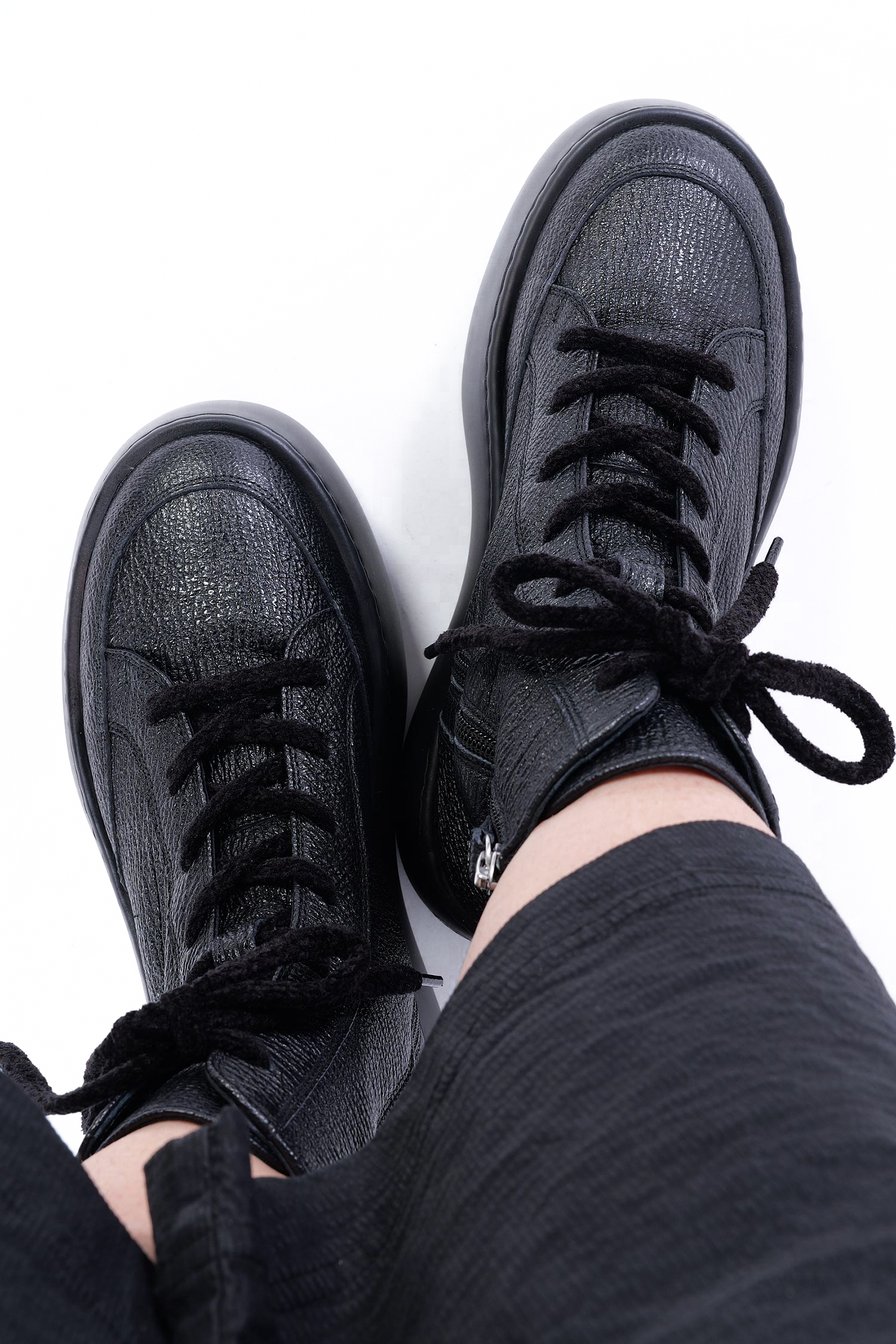 Leder-Sneaker - Schwarz - Vibe Lowboot
