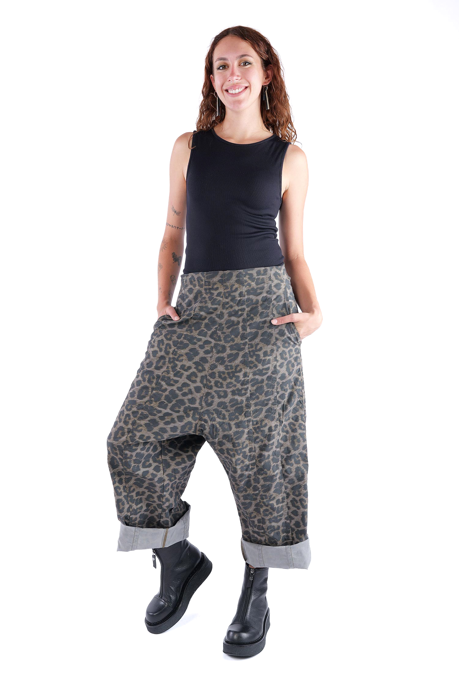 Weite Stretchhose - Leo black cloud - 2261390106
