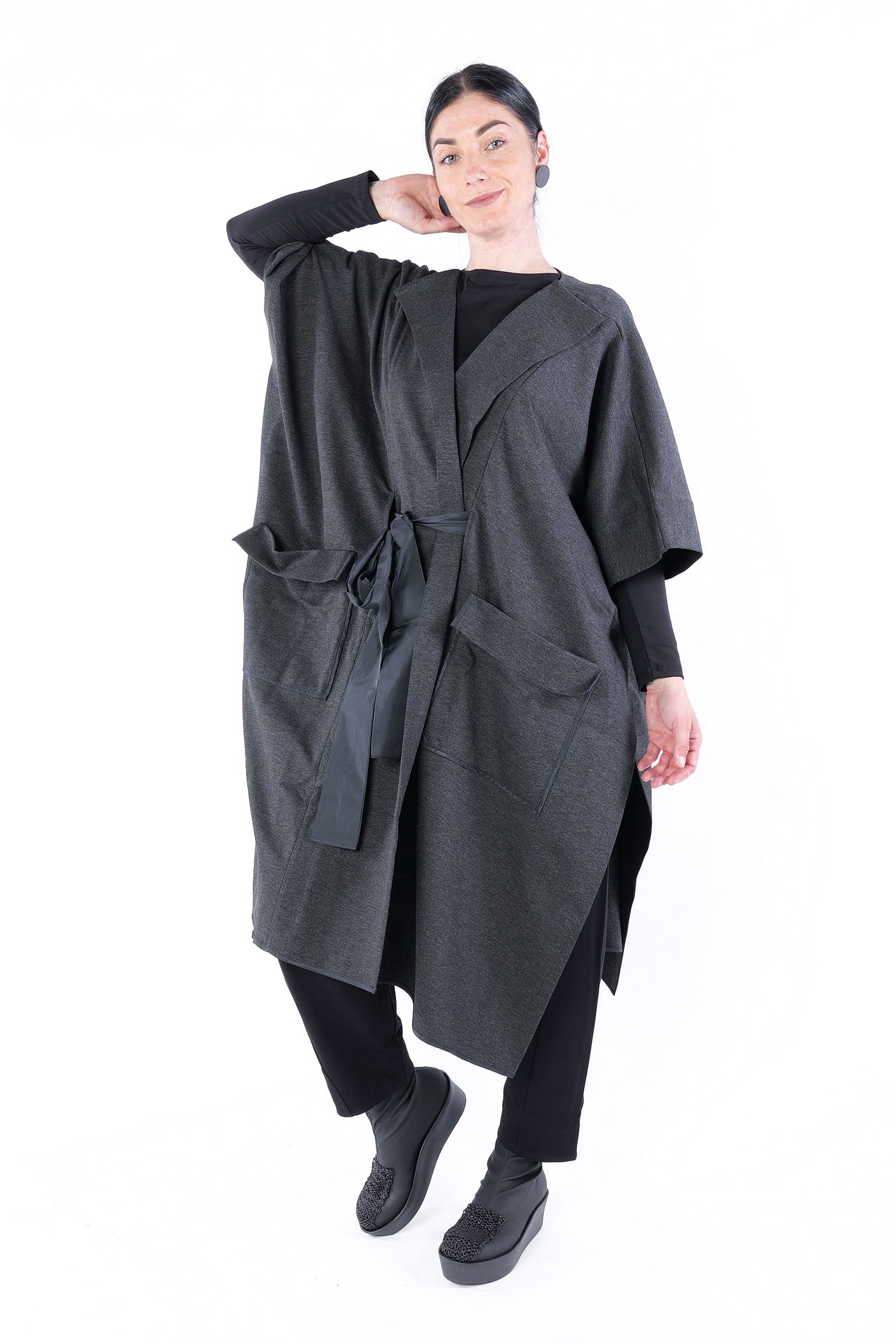 Oversize Cape - Grau - W25-37