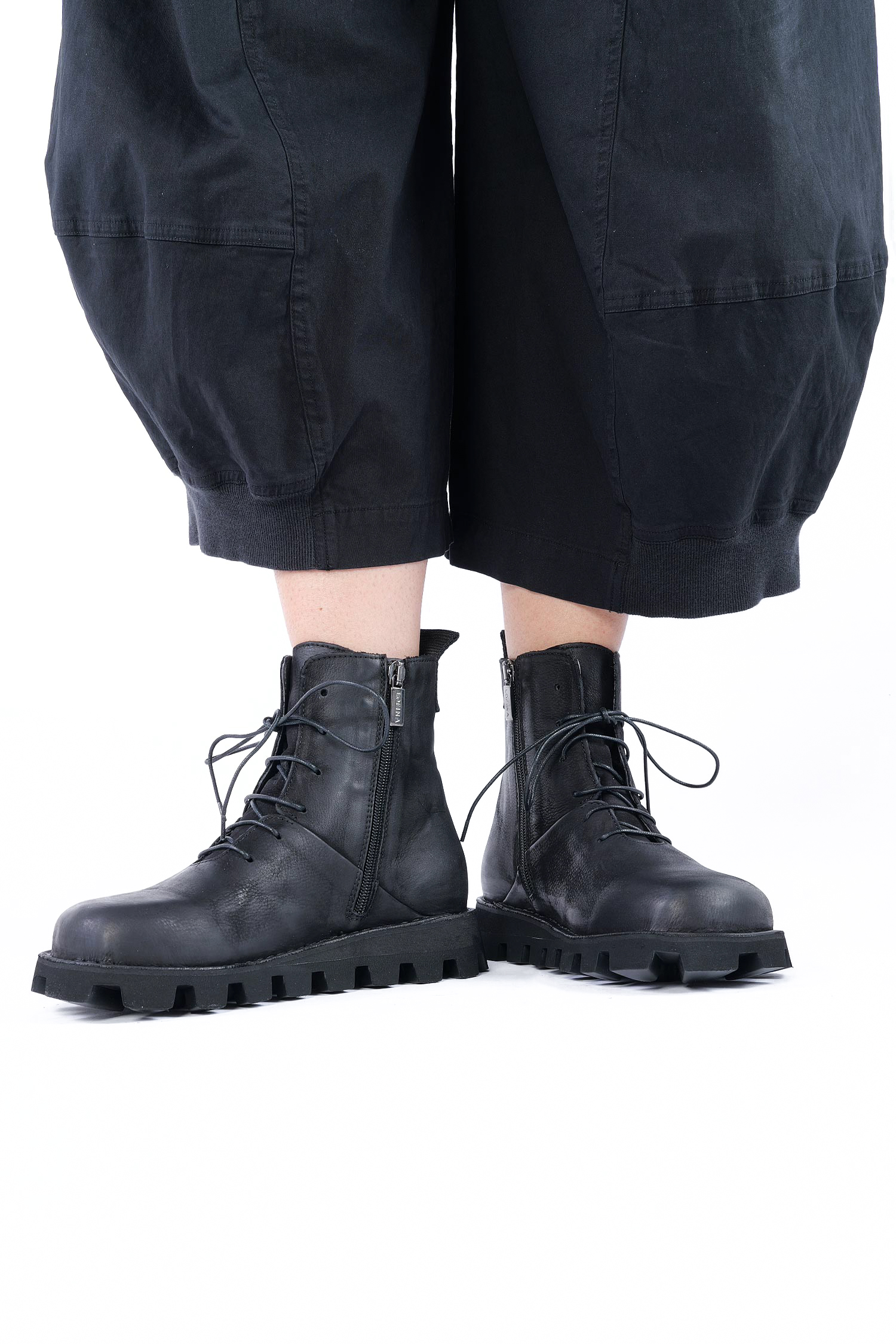 Leder Boots - Schwarz - 9231