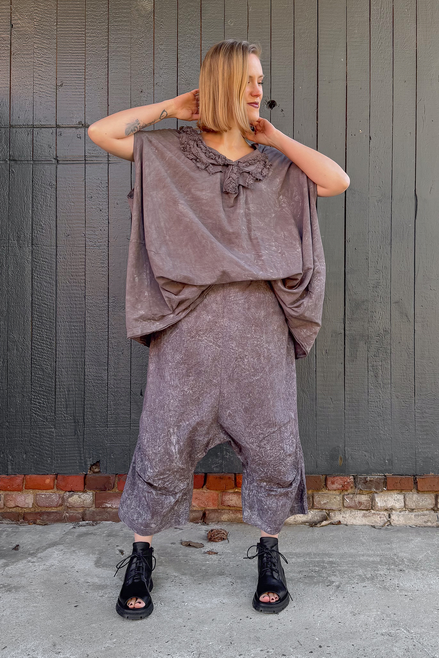 Wide stretch pants - Amber fog - 1262240113