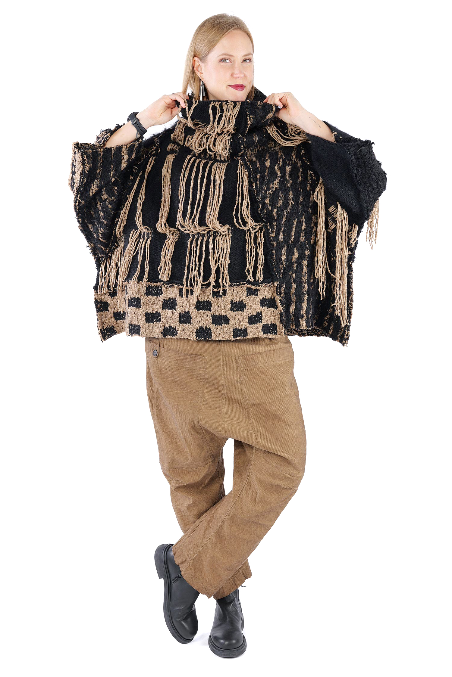Chunky knit pullover - Dakar/black - 2262640702
