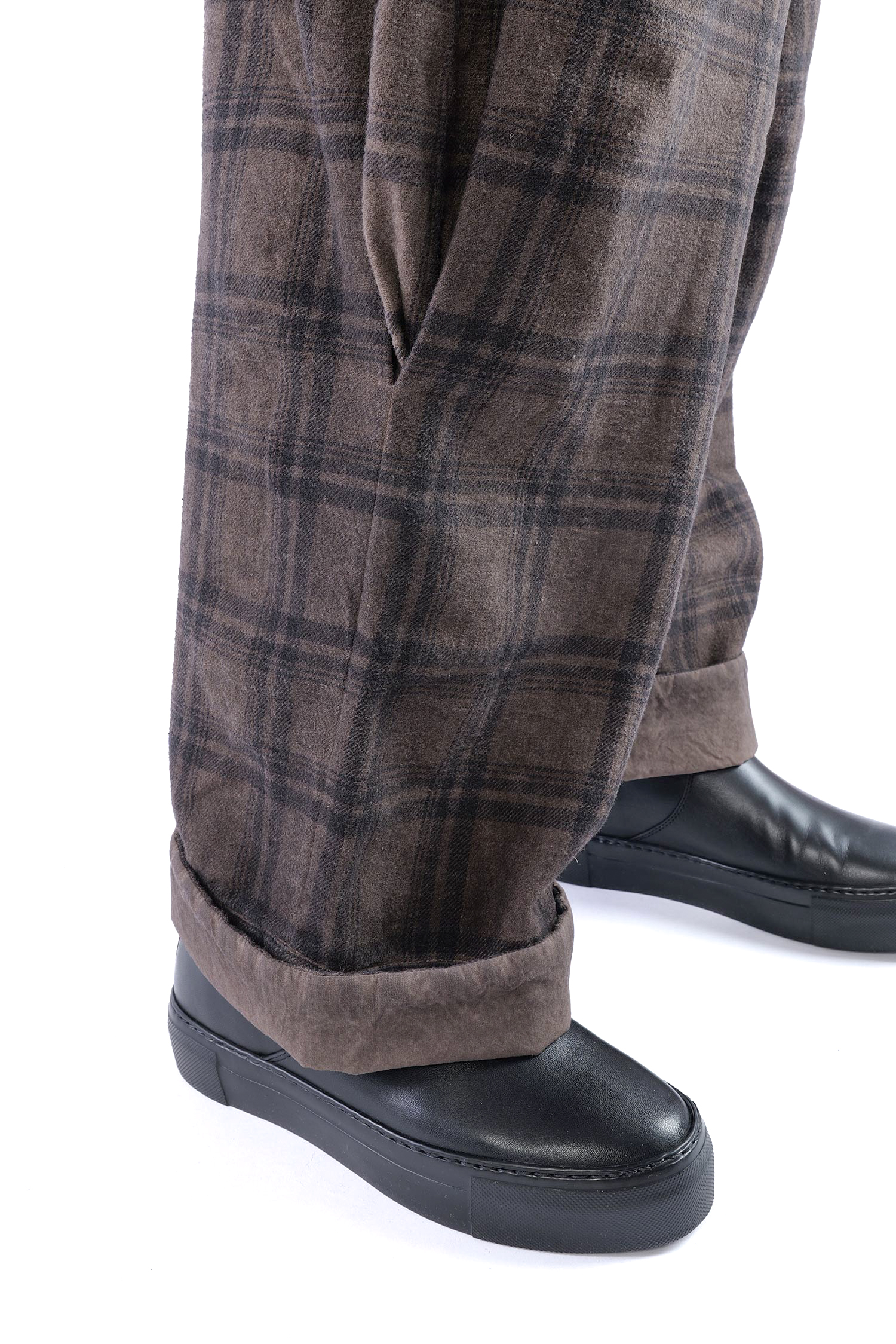 Flanell Hose - Truffle old dye check - Glano