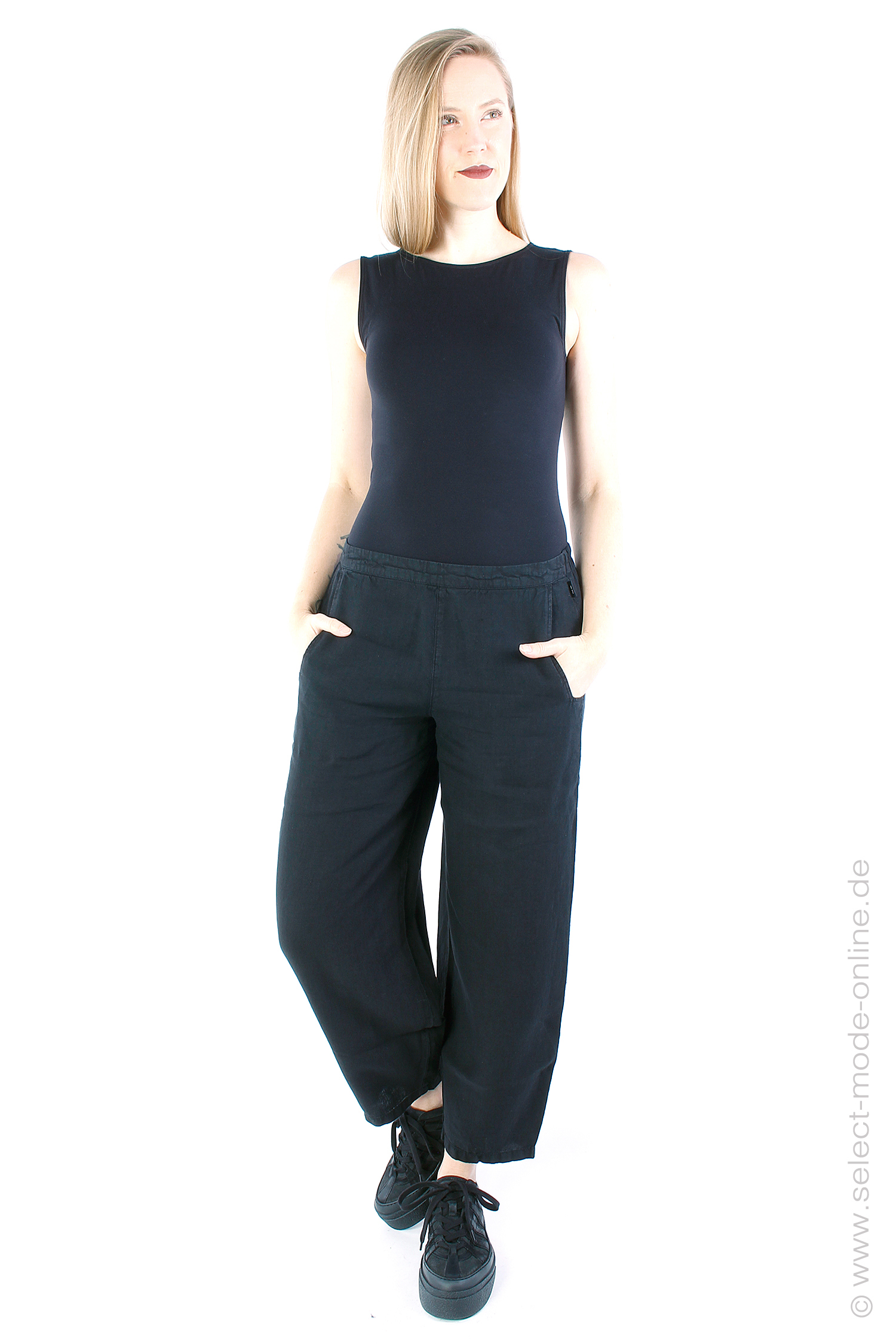 Tulip linen pants - Black - C14D226123 - Rayla