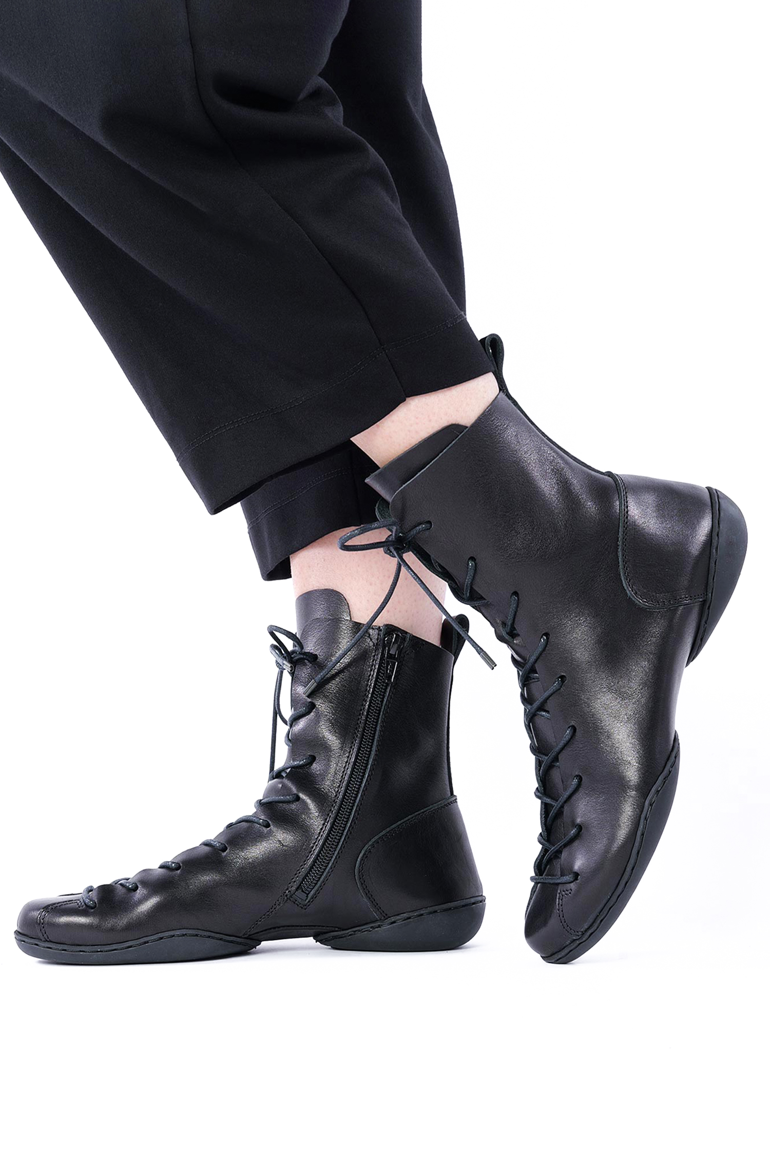 Wrestler Boots mit Reißverschluss - Schwarz - Wrestler