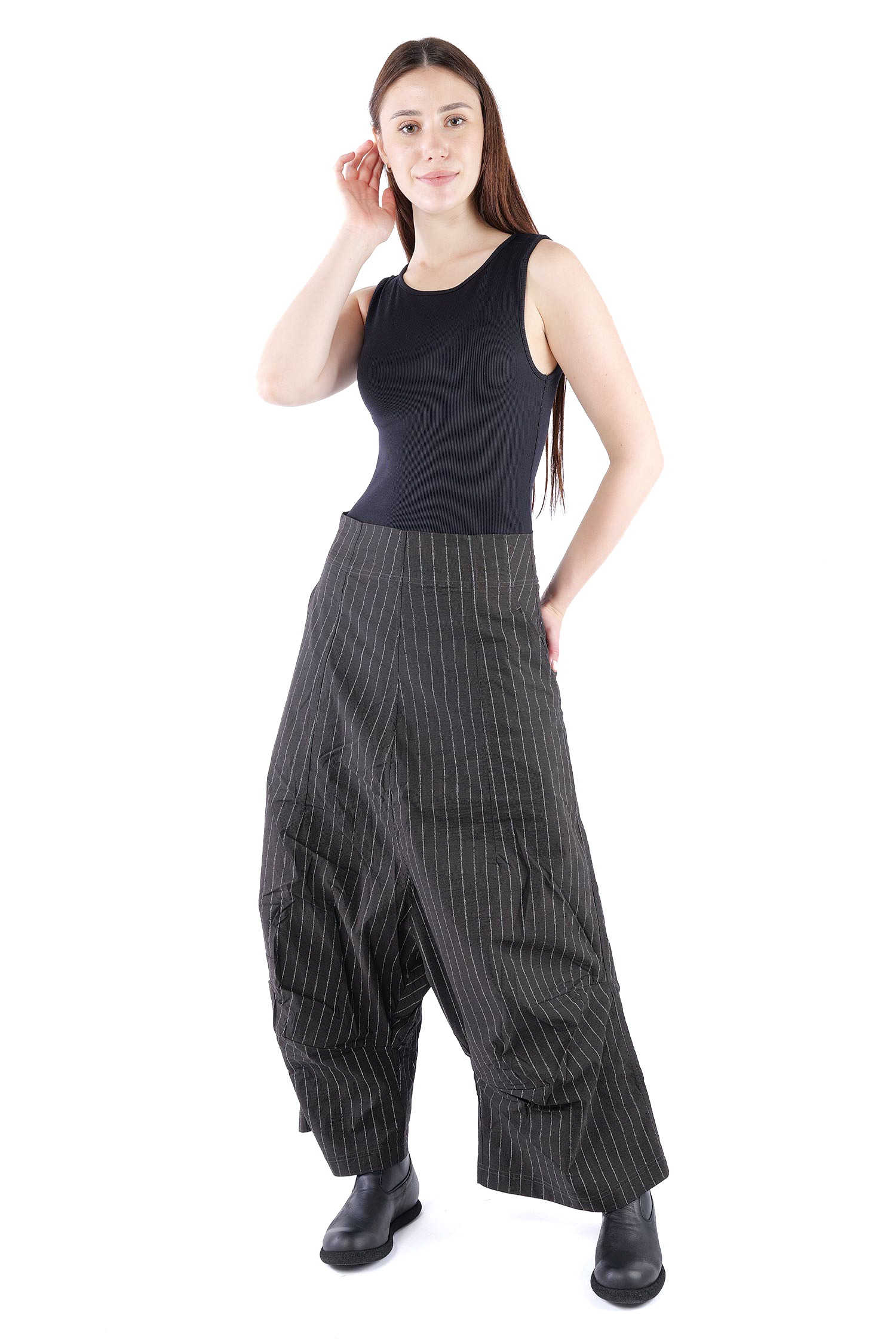 Weite Stretchhose - Umbra cloud stripe - 2261240104